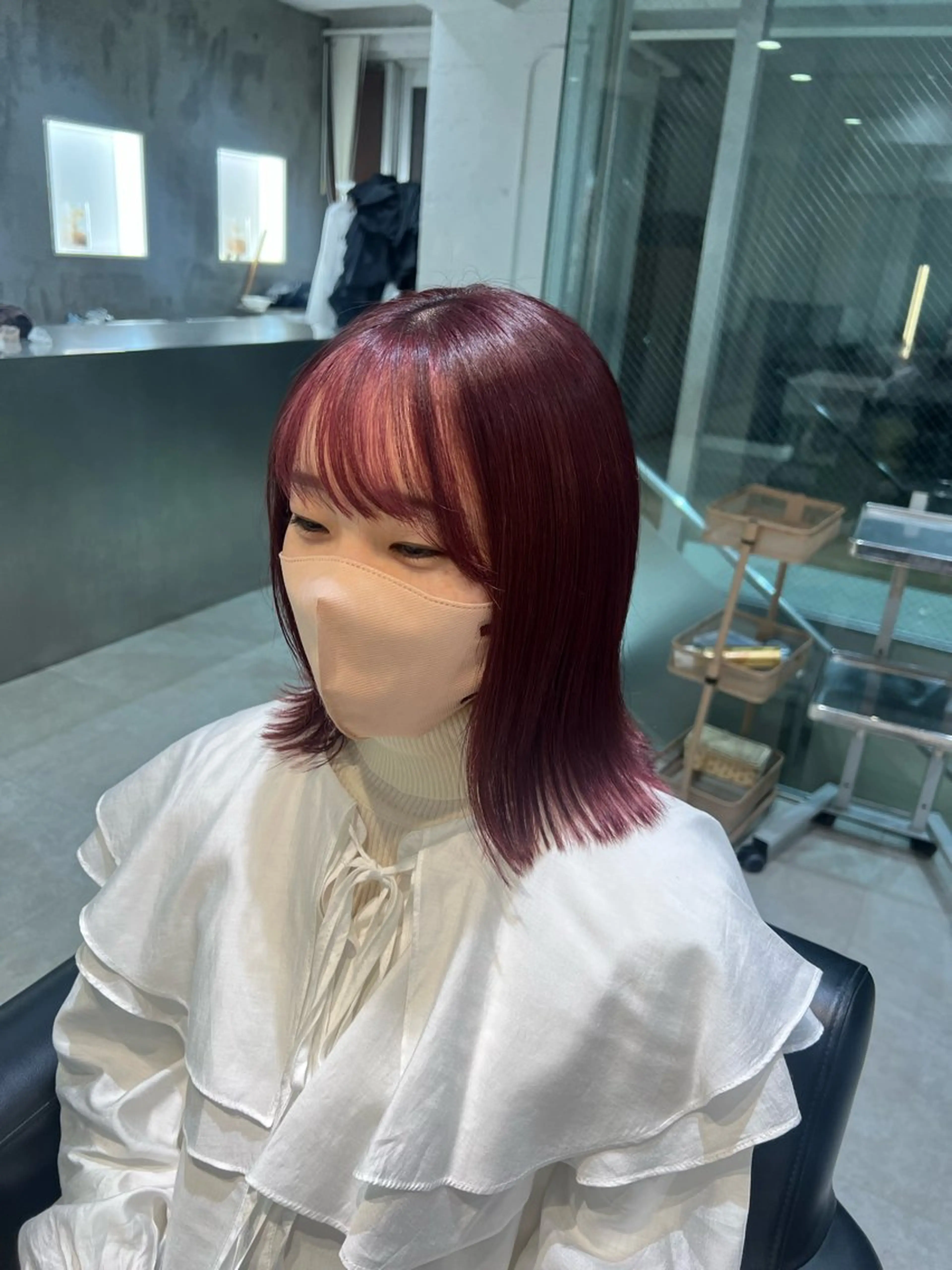 ミディアム カラー ラベンダーカラー ピンクカラー SALOWIN川崎WEST店所属・🌷川崎/アレンジ/ 暖色ボブ/コトネ🌷のヘアスタイル