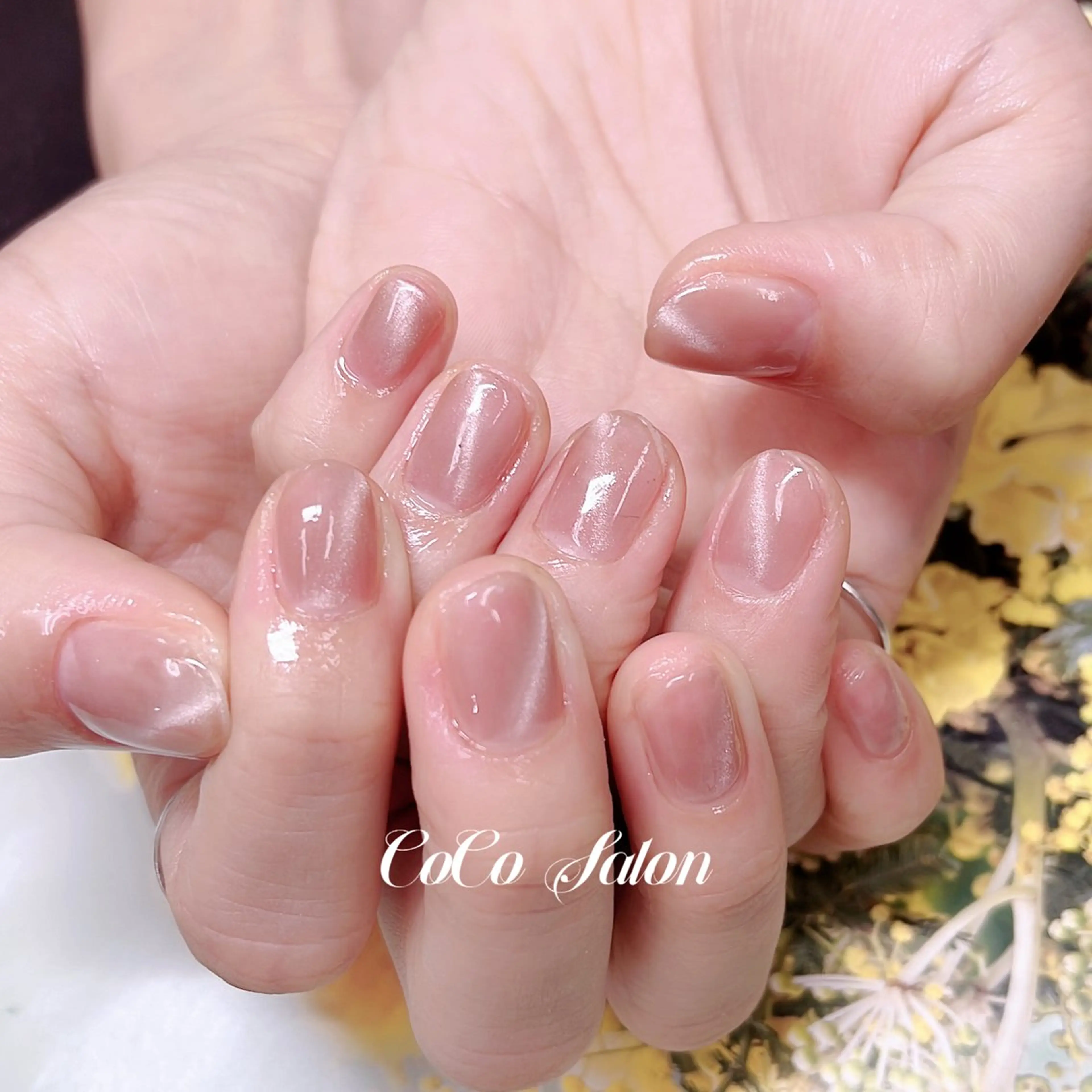 ネイル アートネイル ジェルネイル マグネットネイル ワンカラーネイル ピンク ハンドネイル CoCoSalon ネイル/まつ毛予約のネイルデザイン