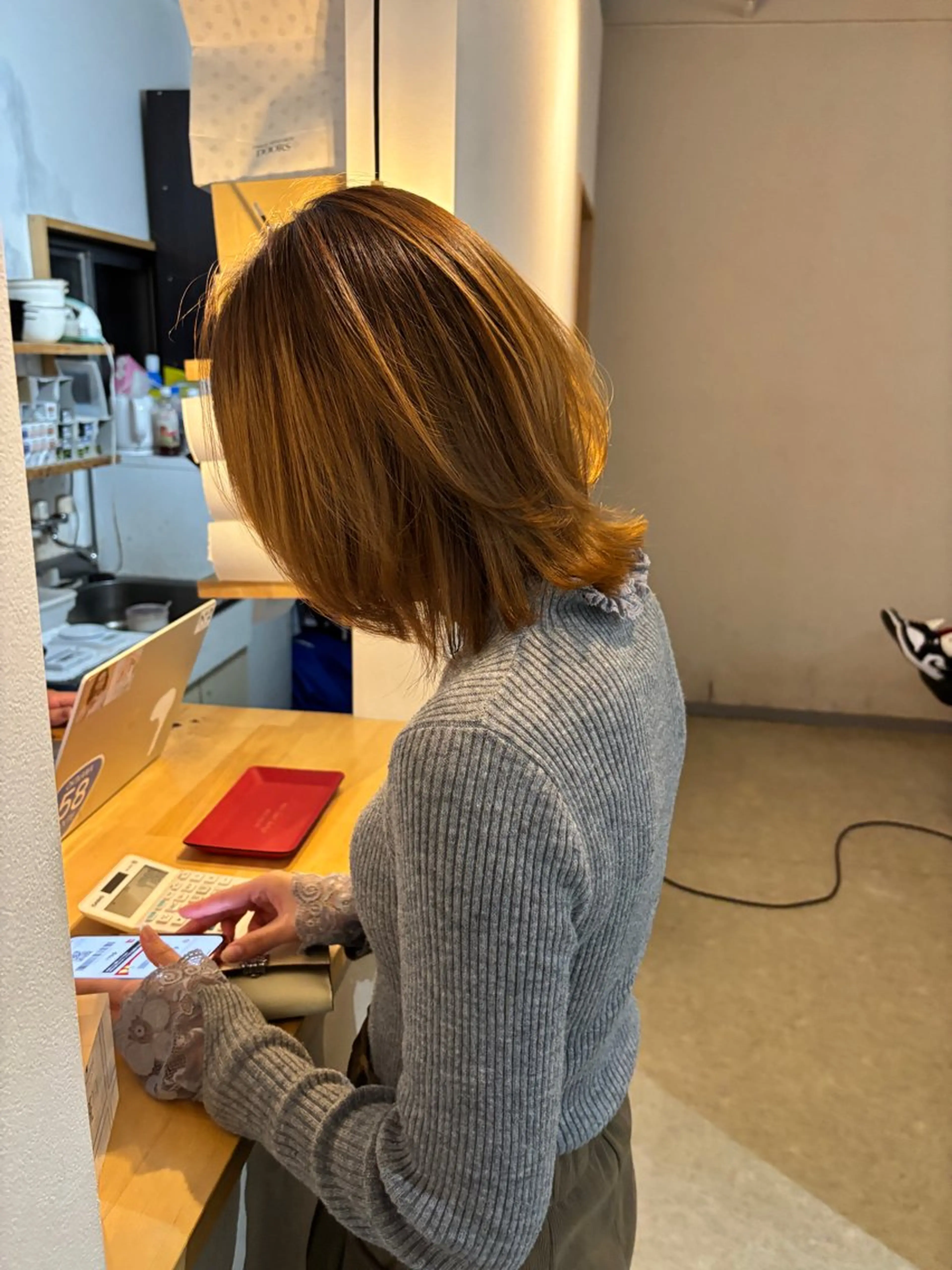 ミディアム ボブ 韓国風ヘア レイヤーカット 縮毛矯正 miri.. yukinaのヘアスタイル