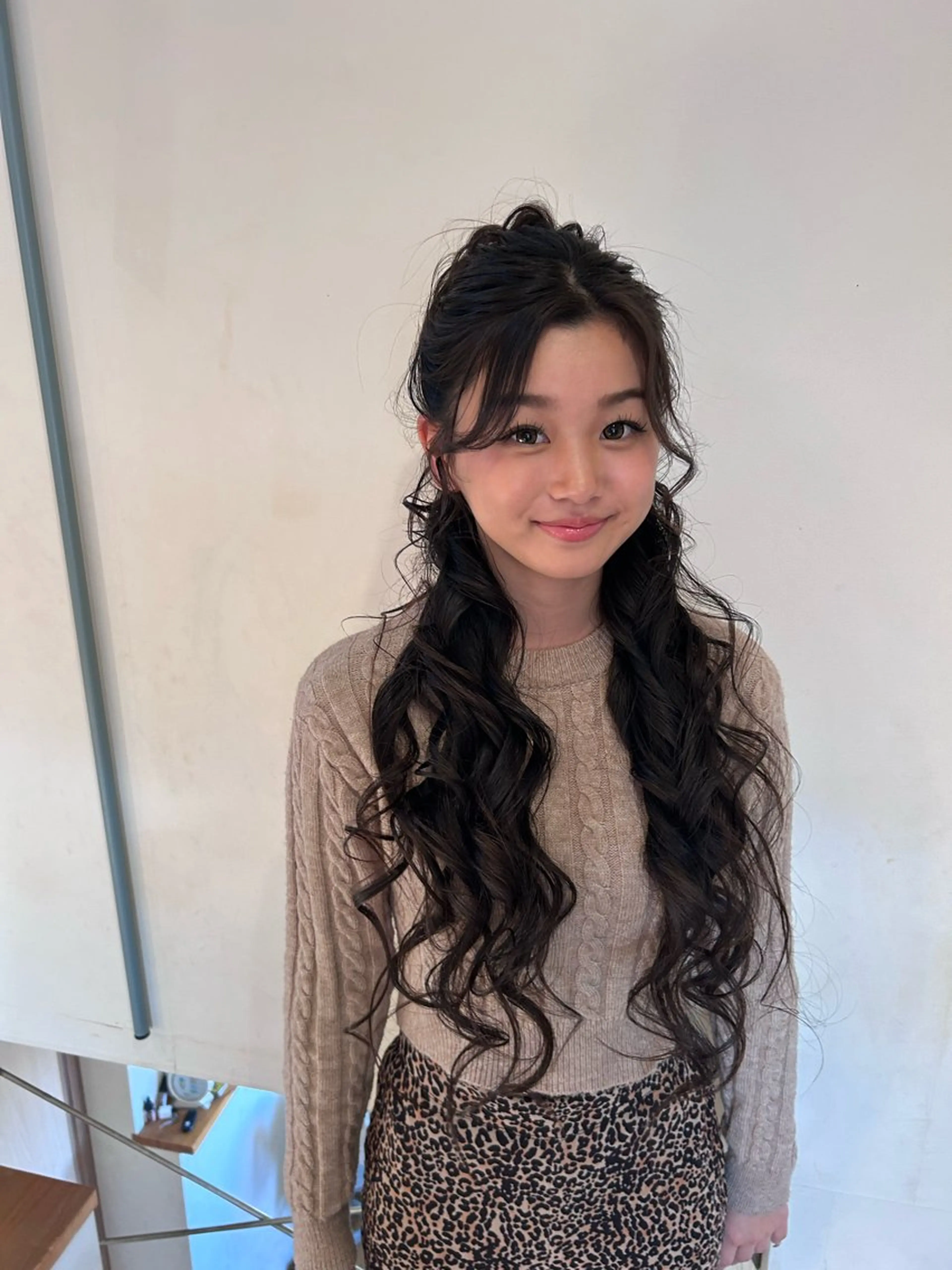 ロング ヘアアレンジ ハーフアップ ヘアセット 🍑暖色/ヘアセット NANOHA🍑のヘアスタイル