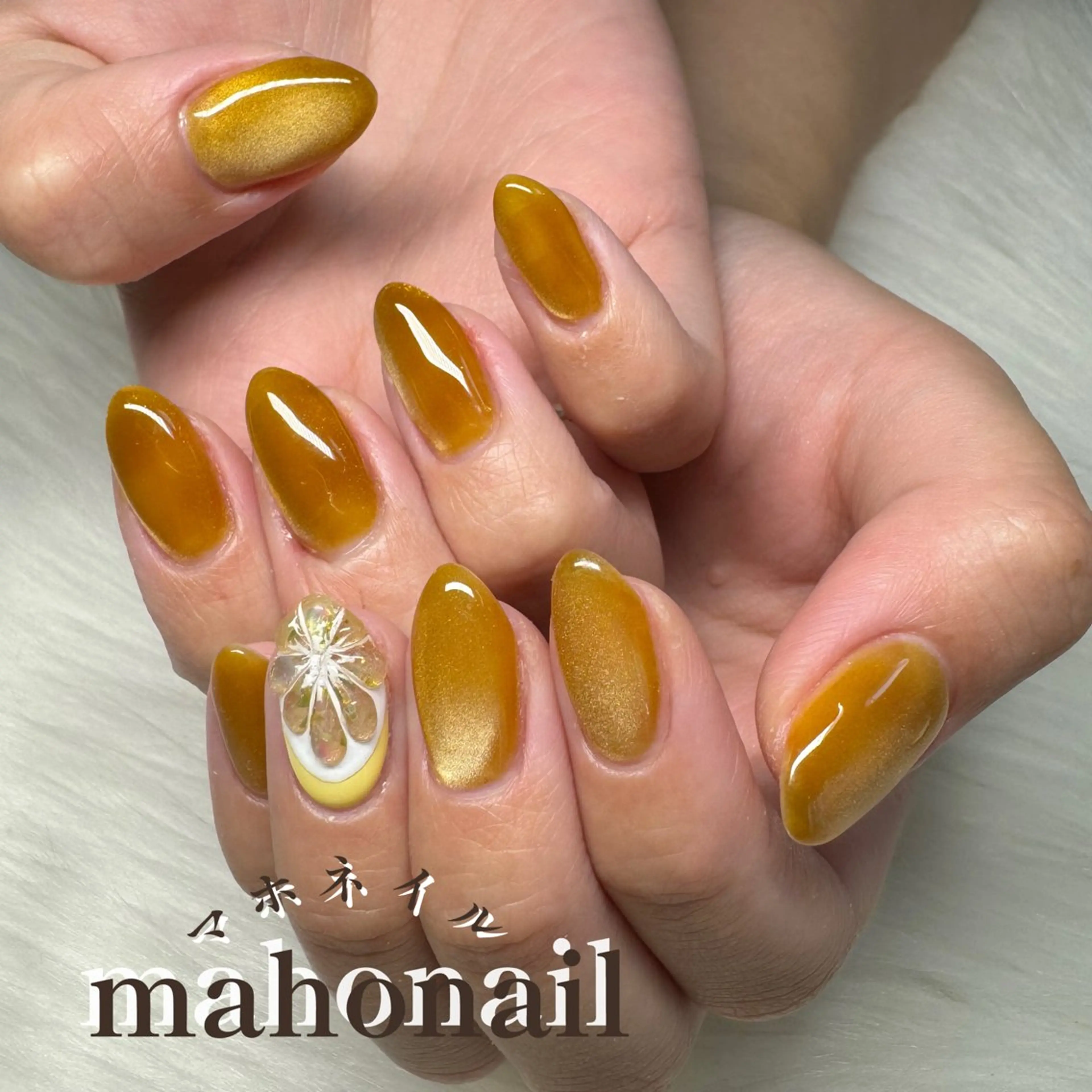 ネイル マグネットネイル ワンカラーネイル ぷっくりネイル maho nail マホネイルのネイルデザイン