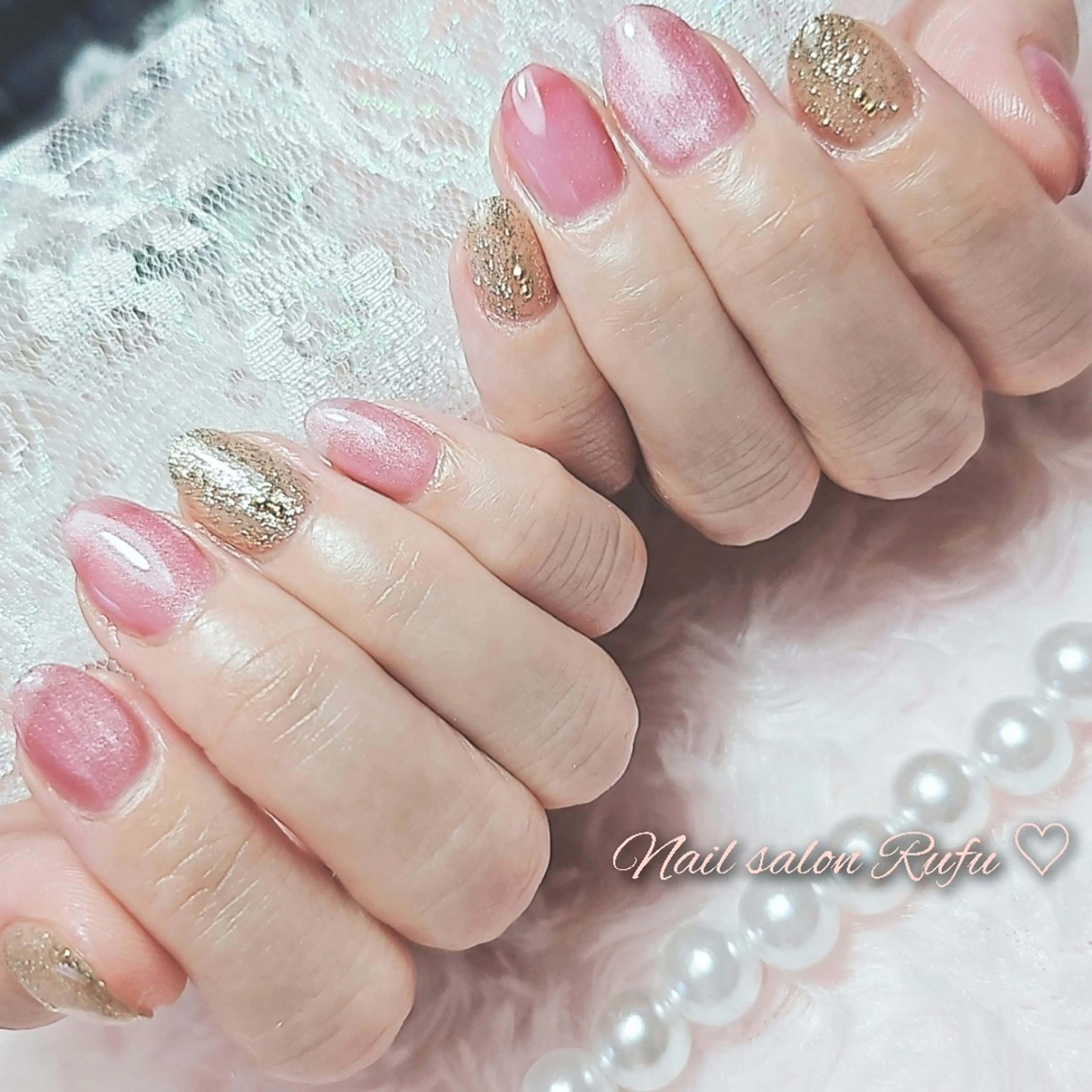 ネイル ラメ(グリッター) マグネットネイル Nail salon　Rufu所属・Nail Salon  Rufu【ルフ】のネイルデザイン
