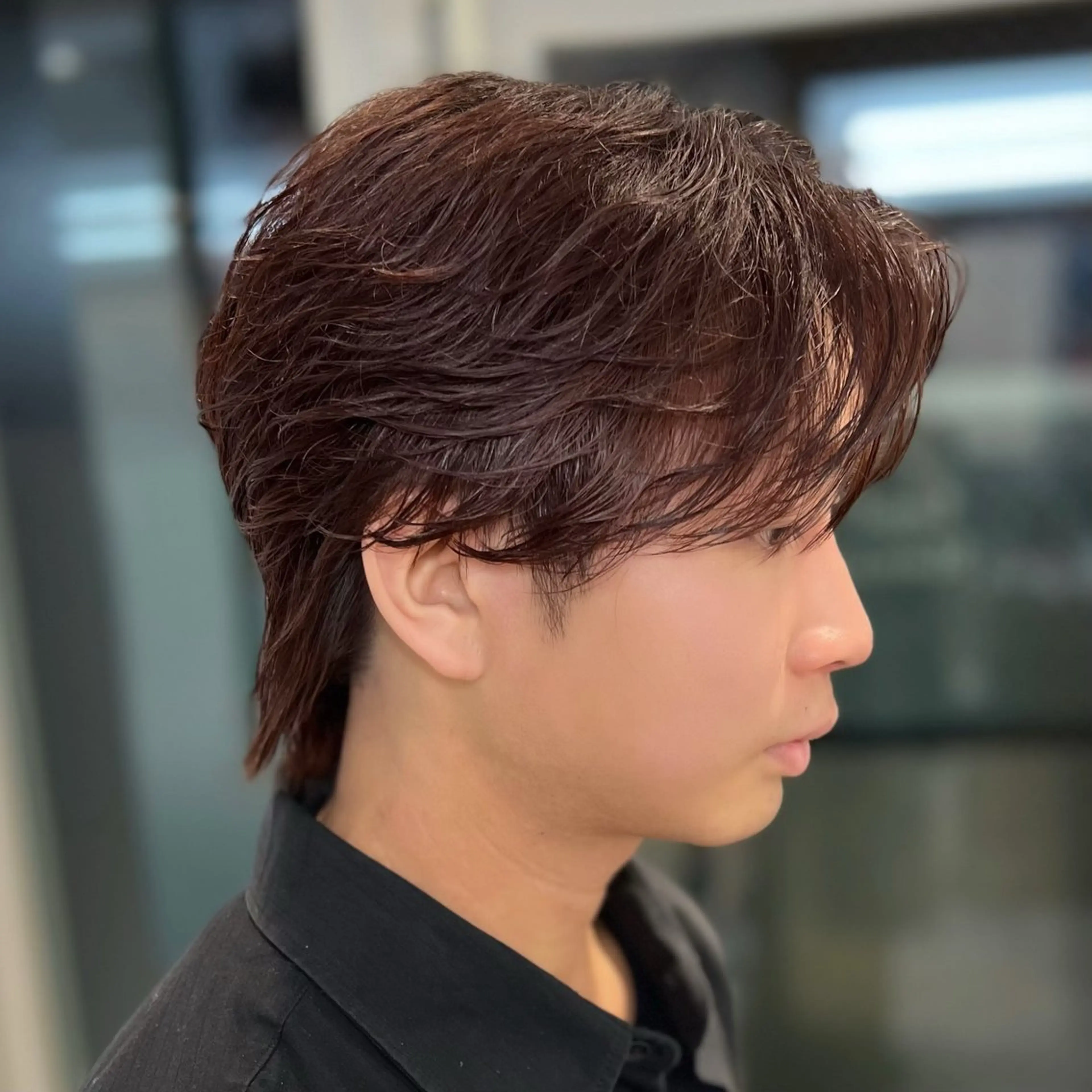 カラー パーマ メンズ メンズブリーチ ダウンパーマ メンズハイトーン カルマパーマ メンズ韓国風 カット ヘアカラー パーマ 《メンズ特化》韓国風 パーマ/千原涼麻のヘアスタイル