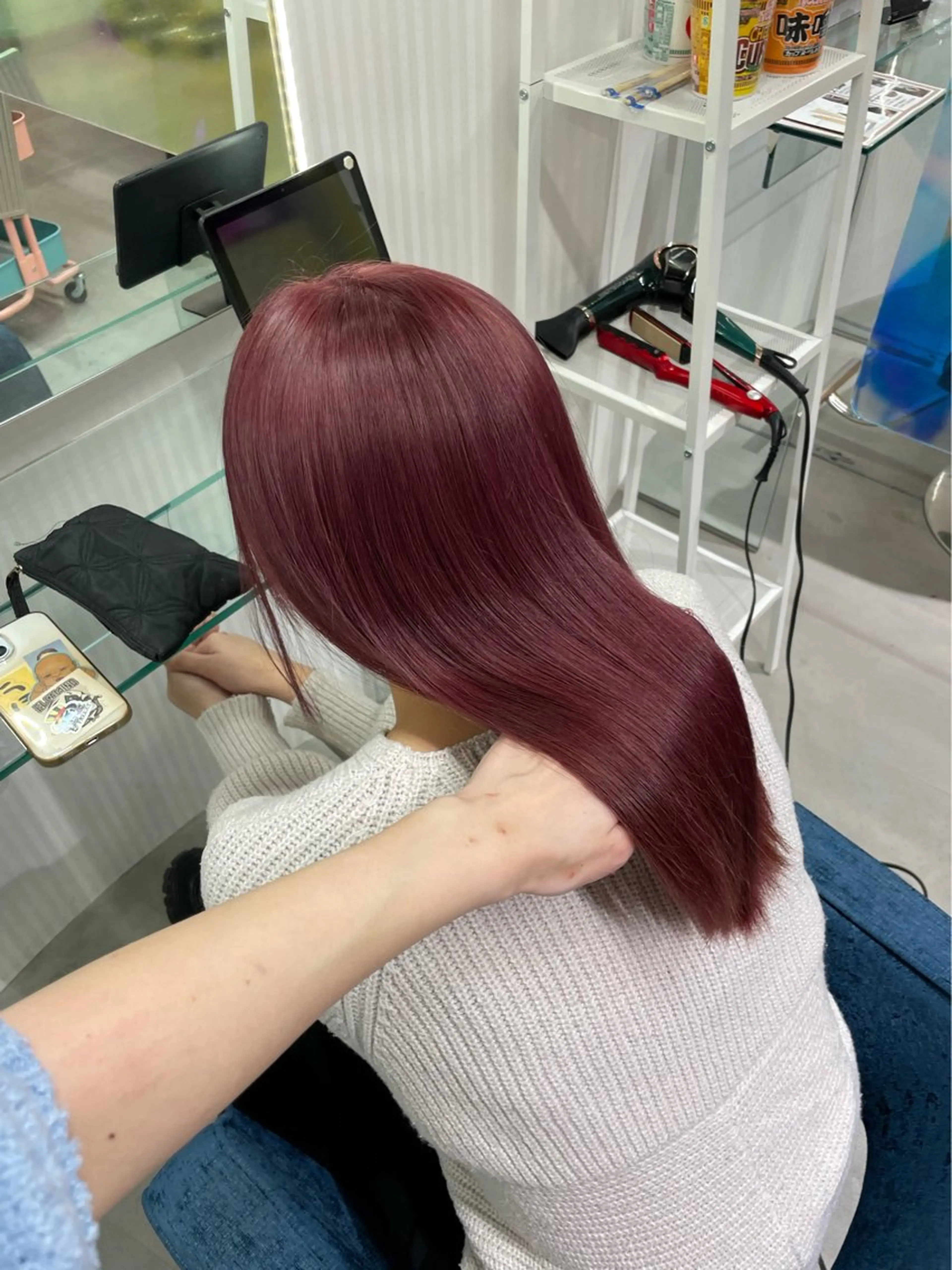 セミロング カラー ラベンダーカラー 安井まゆ _Box mico.のヘアスタイル
