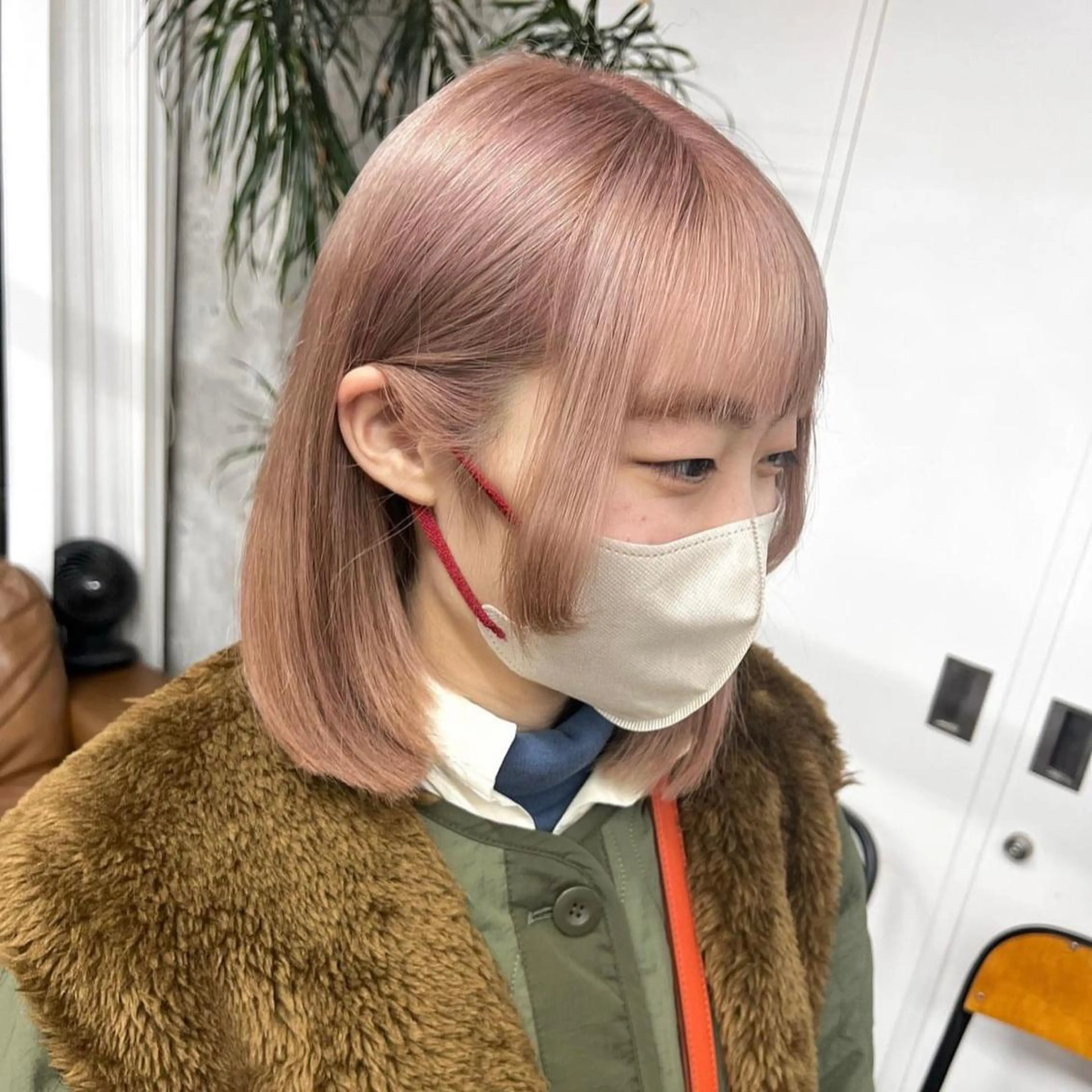 ミディアム カラー ベージュカラー ピンクカラー ピンクベージュ ヘアカラー トリートメント 韓国 /男女🆗 細江　美紅のヘアスタイル
