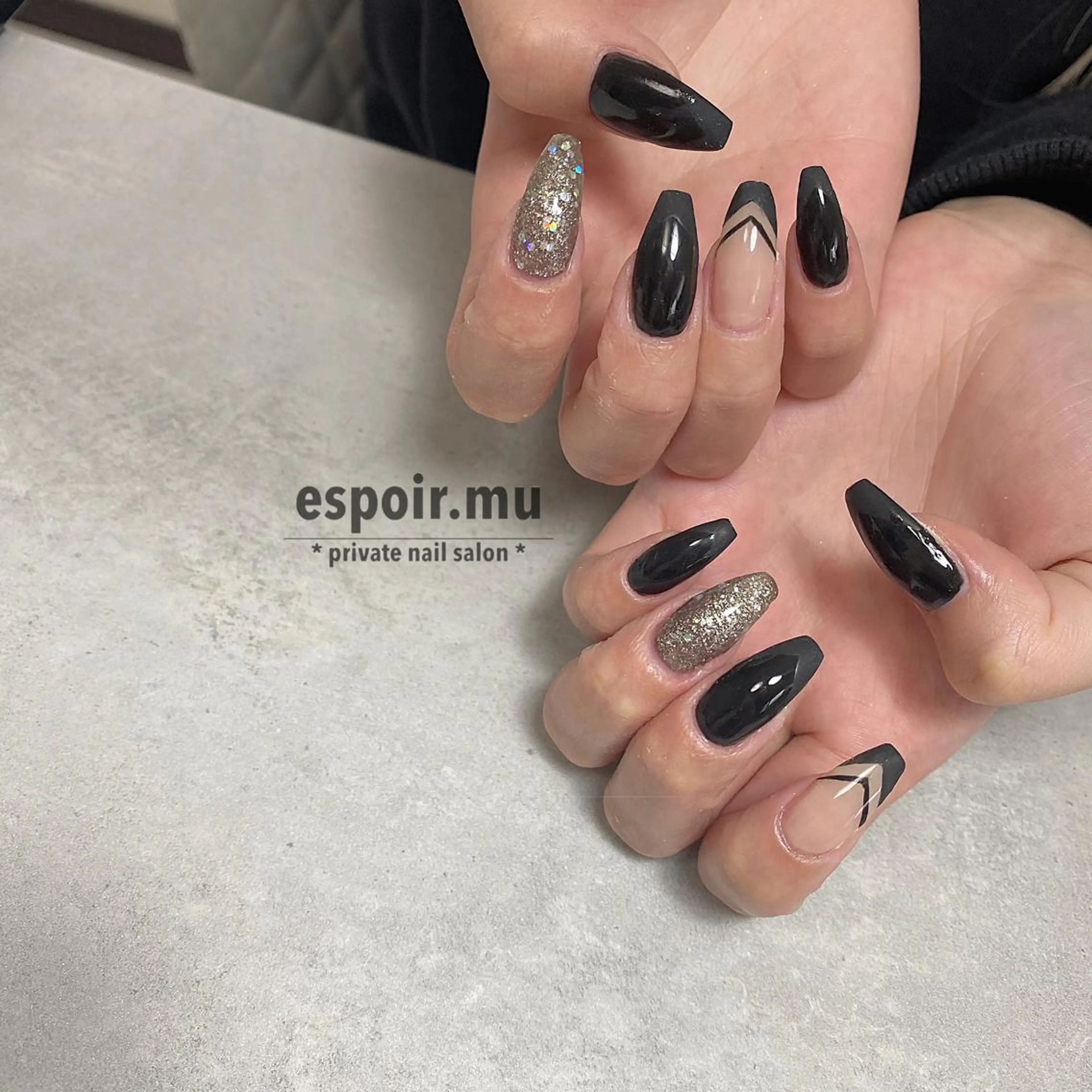 ロング ネイル espoir. muのネイルデザイン