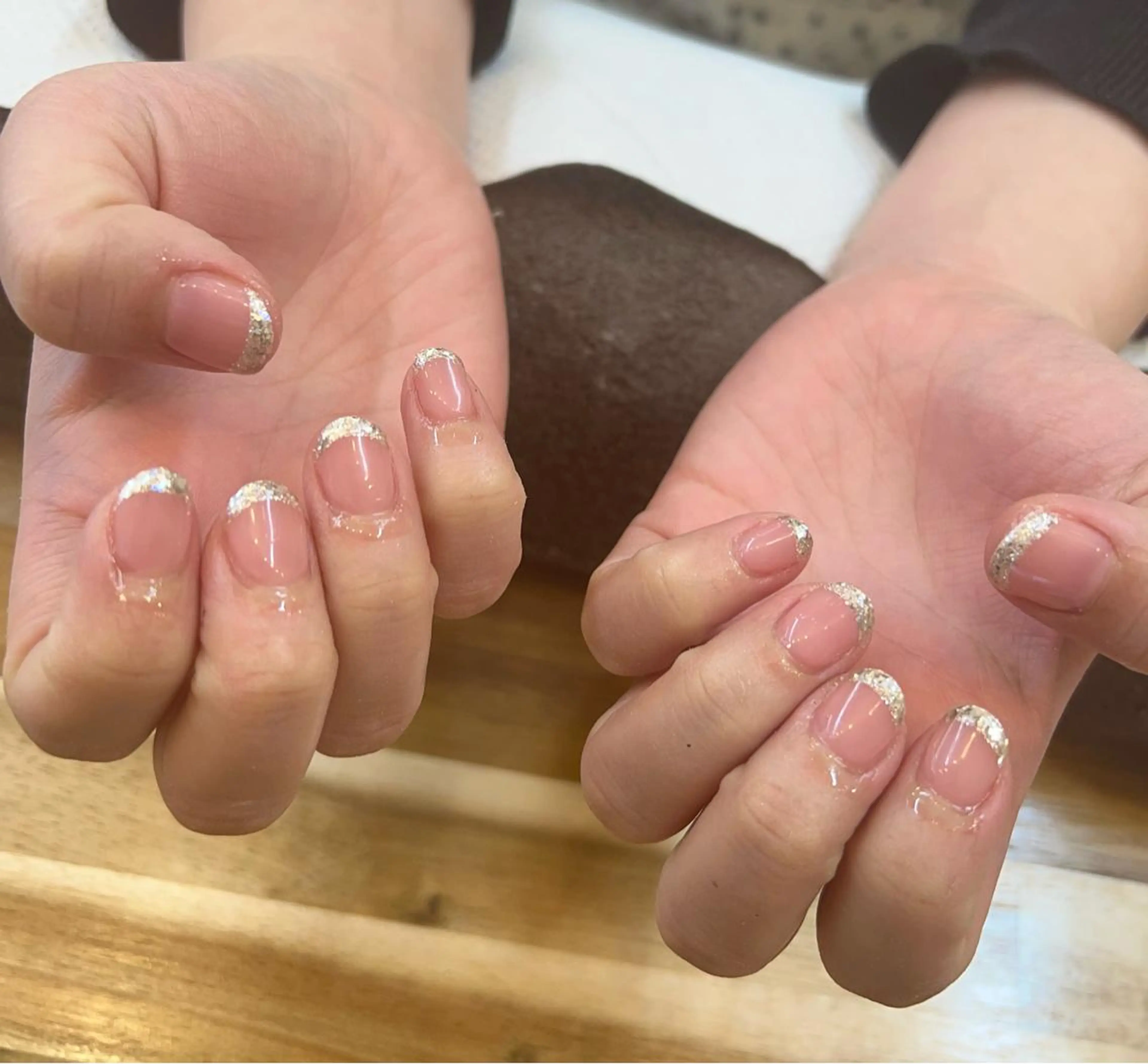 ネイル フレンチネイル ガラスフレンチ Mizuki 🦋のネイルデザイン