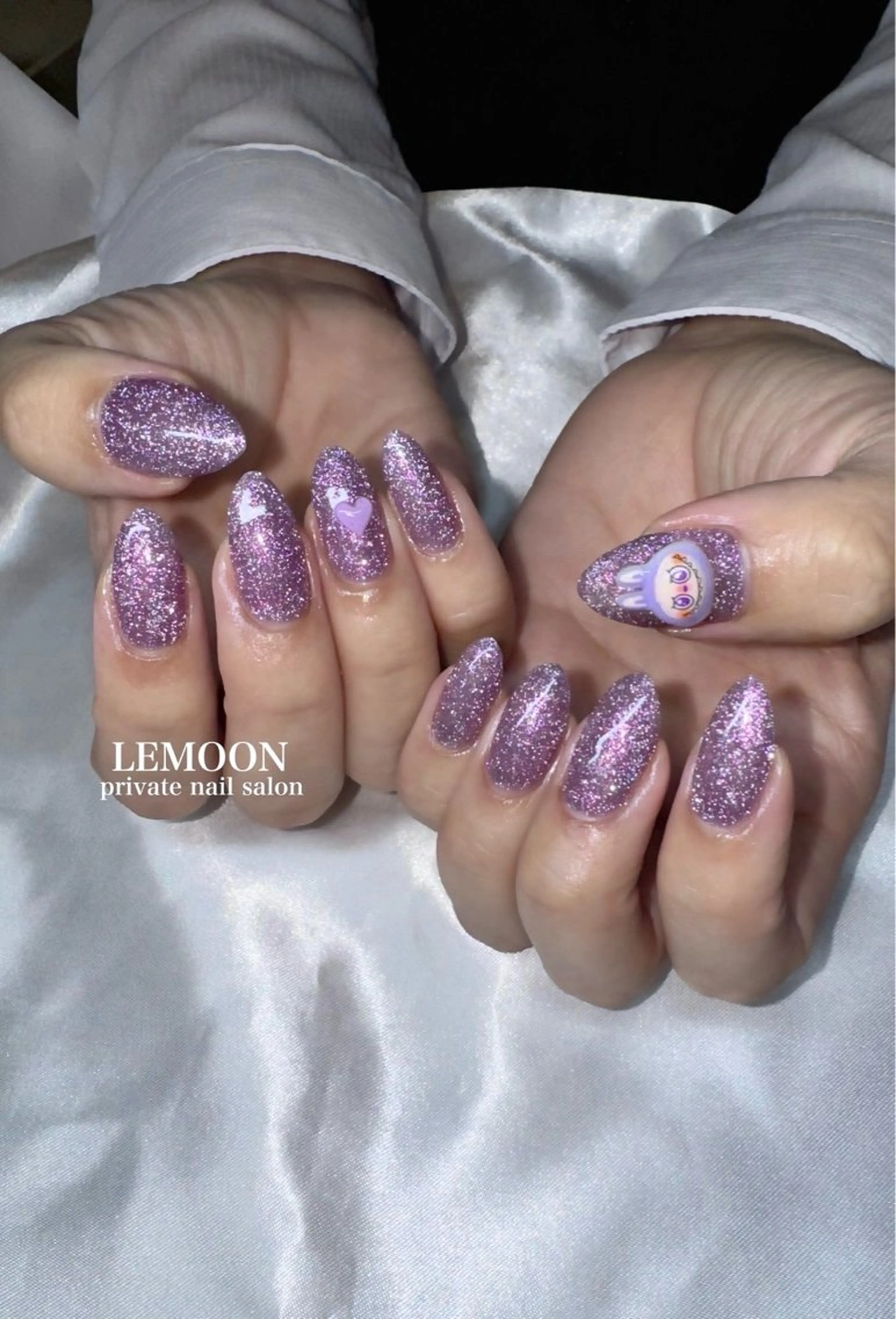 ネイル パープル ハンドネイル private nail salon　LEMOON所属・nail salon LEMOONのネイルデザイン