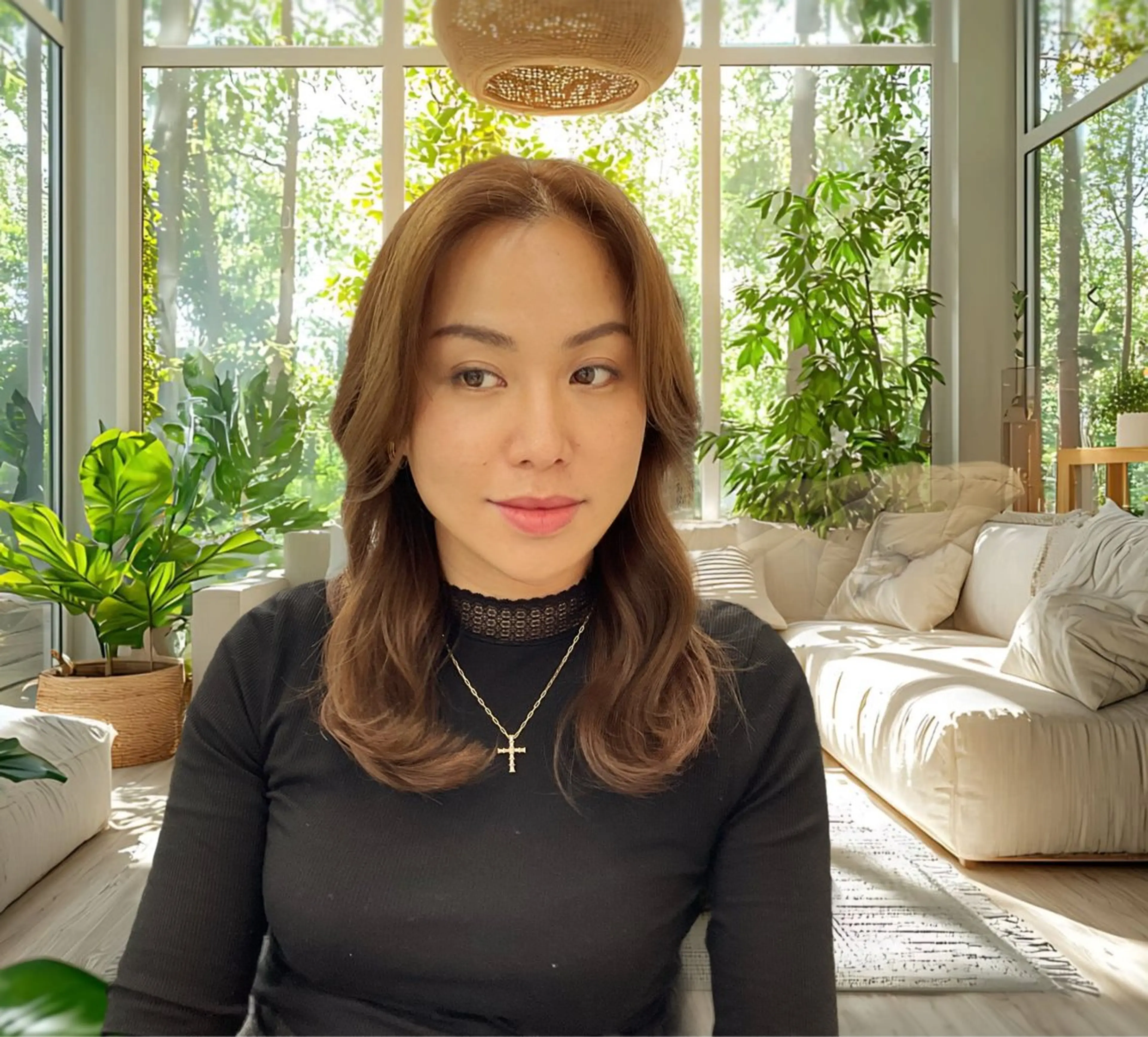 セミロング カラー ブラウンカラー レイヤーカット トリートメント au美容室所属・au栄矢場町 水素髪質改善Tのヘアスタイル