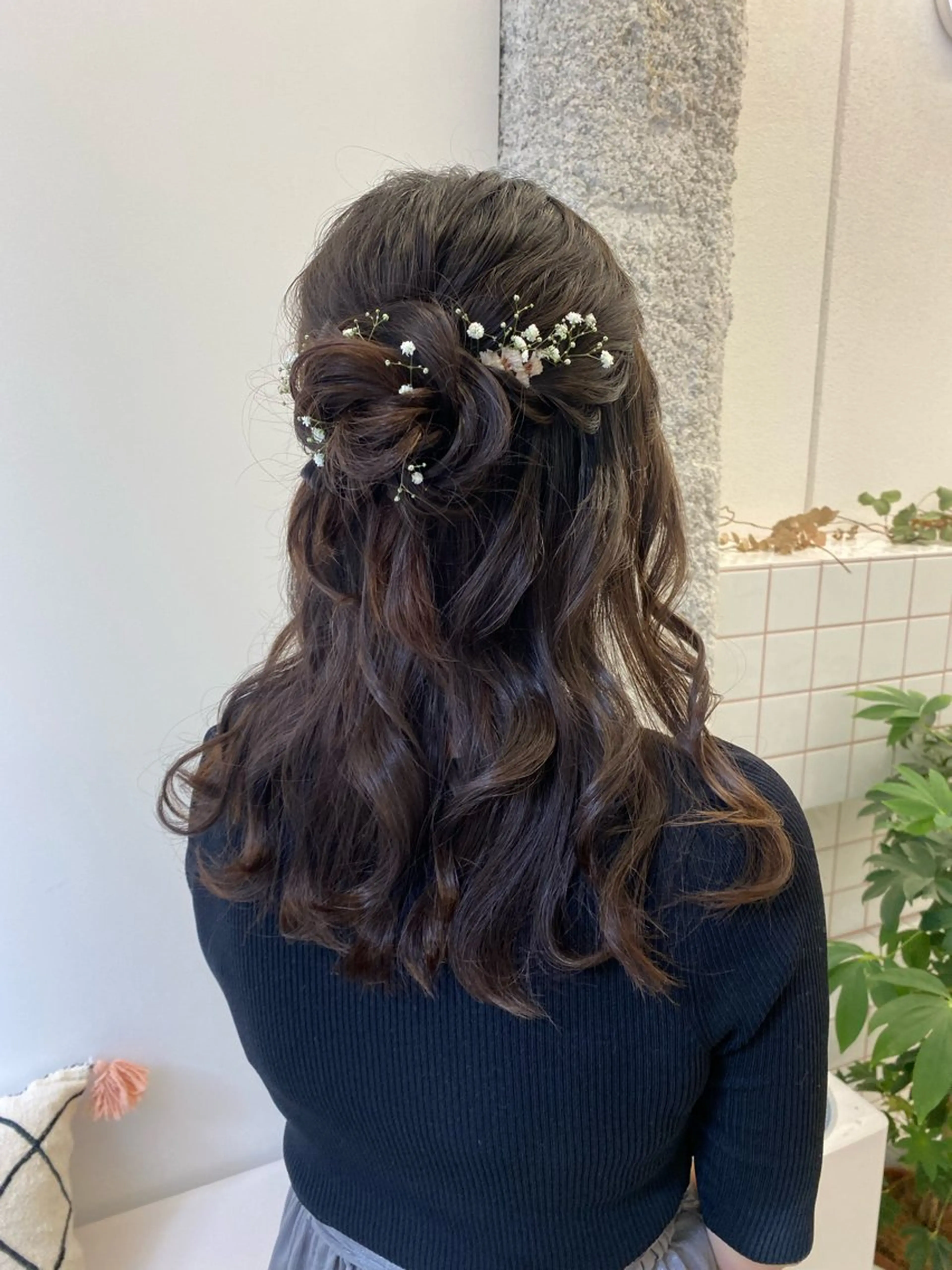 セミロング ヘアカラー トリートメント ヘアセット NIKO/名古屋/ 伏見/花屋併設のヘアスタイル