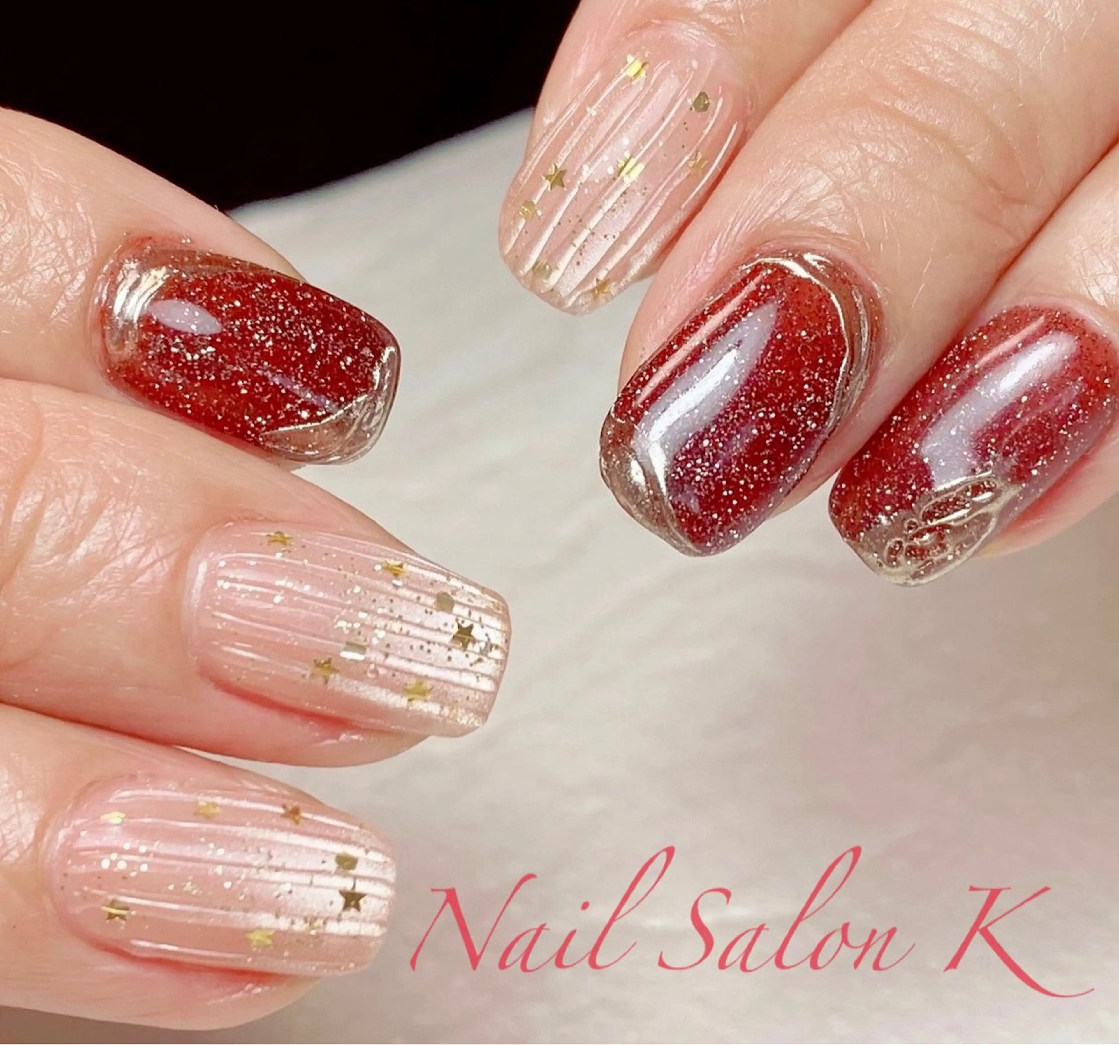 ネイル フラッシュネイル マグネットネイル ハンドネイル Nail Salon K 🧸美爪育成のネイルデザイン