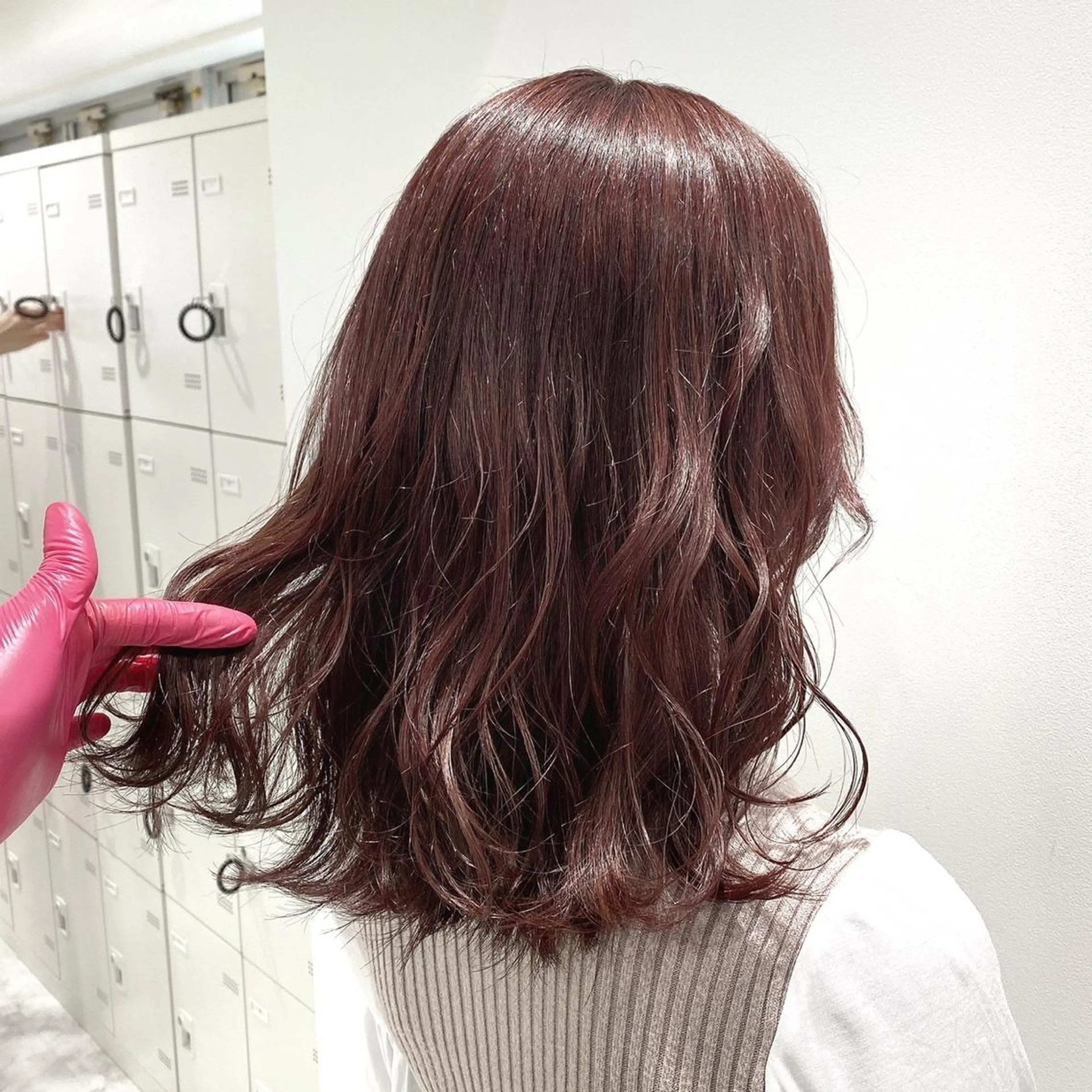 セミロング ピンクブラウン カット ヘアカラー トリートメント ヘアセット GO TODAY SHAiR SALON所属・🤍韓国トレンド ヘア🤍miku🤍のヘアスタイル