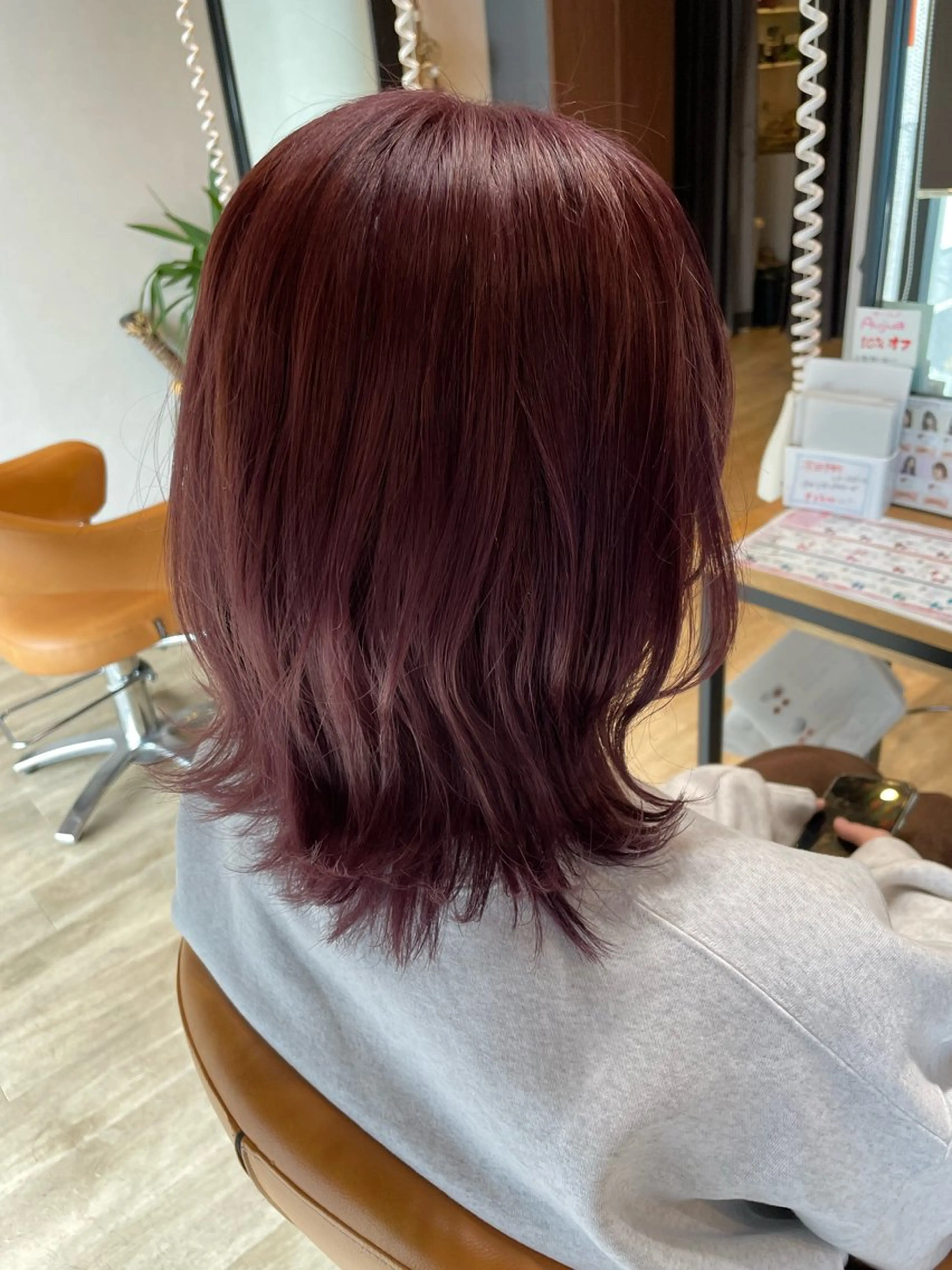 ミディアム カラー レッドカラー 髪質改善/ブリーチ 田代 龍我のヘアスタイル