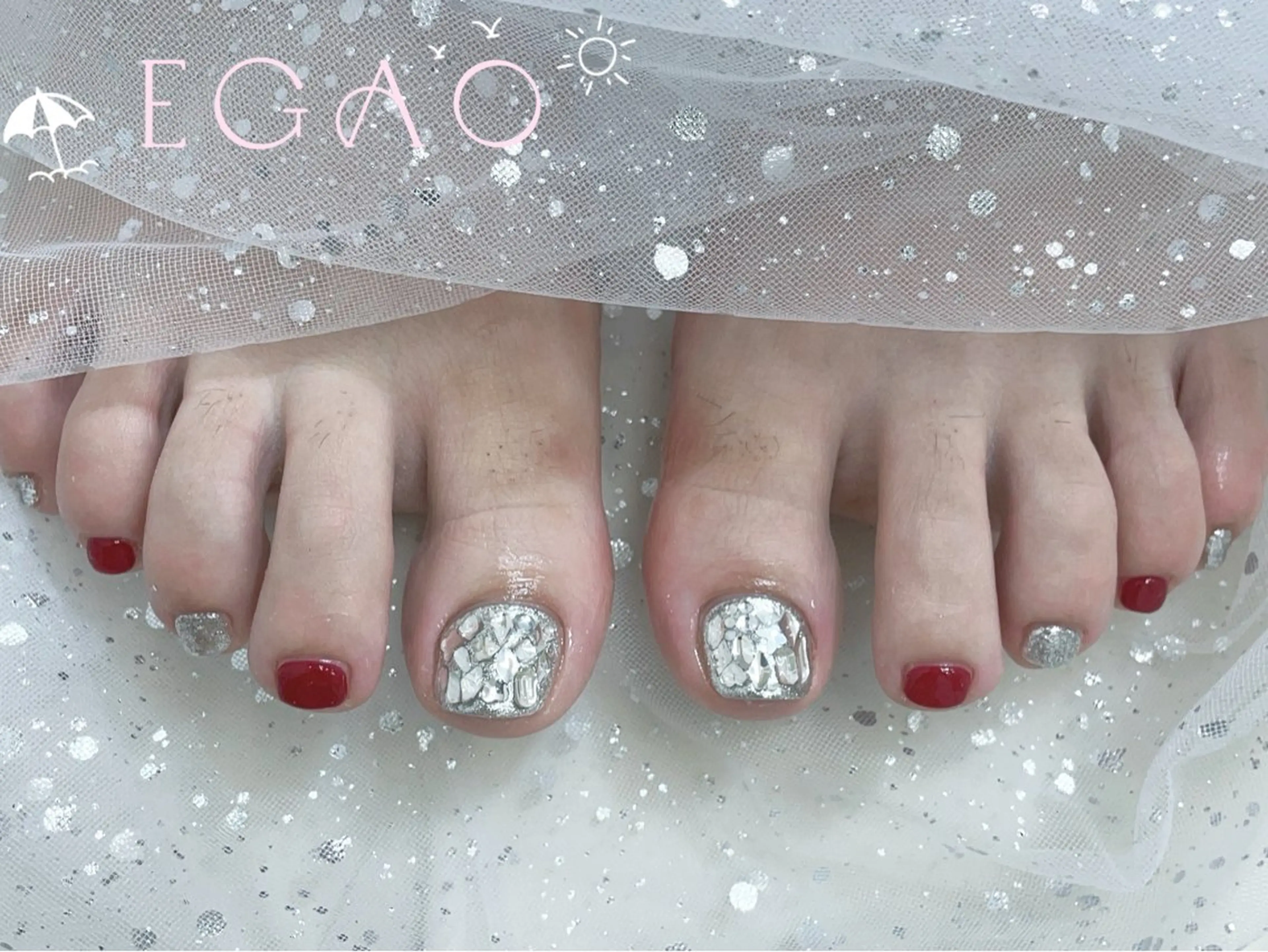 ネイル アートネイル フットネイル フレンチネイル ジェルネイル グラデーション Egao Nail Salonのネイルデザイン