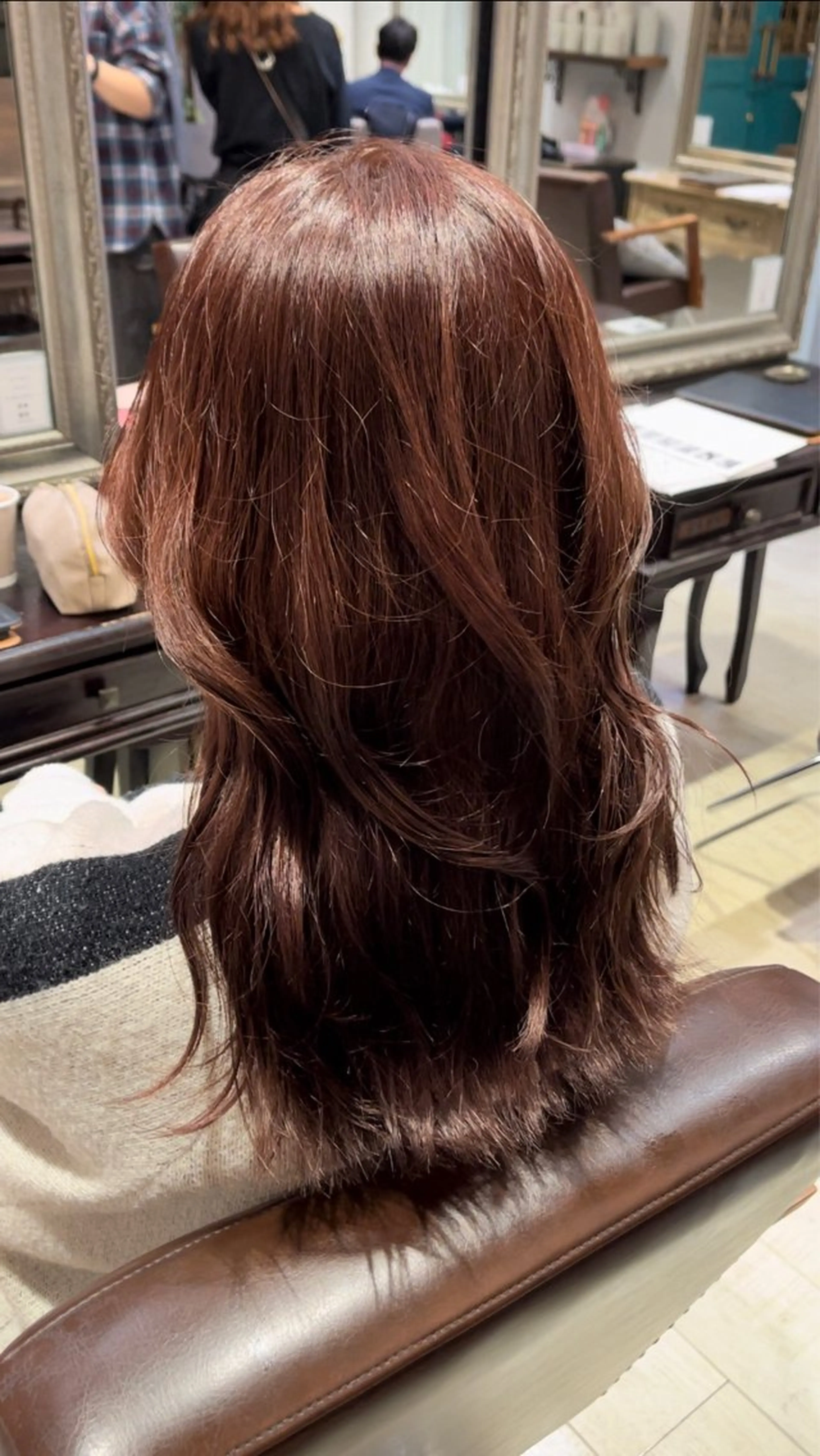 ロング カラー ブリーチ ブラウンカラー ダブルカラー ブリーチなしカラー ピンクカラー カット ヘアカラー レイヤー/透明感/髪 質改善/メンズ/佐藤のヘアスタイル