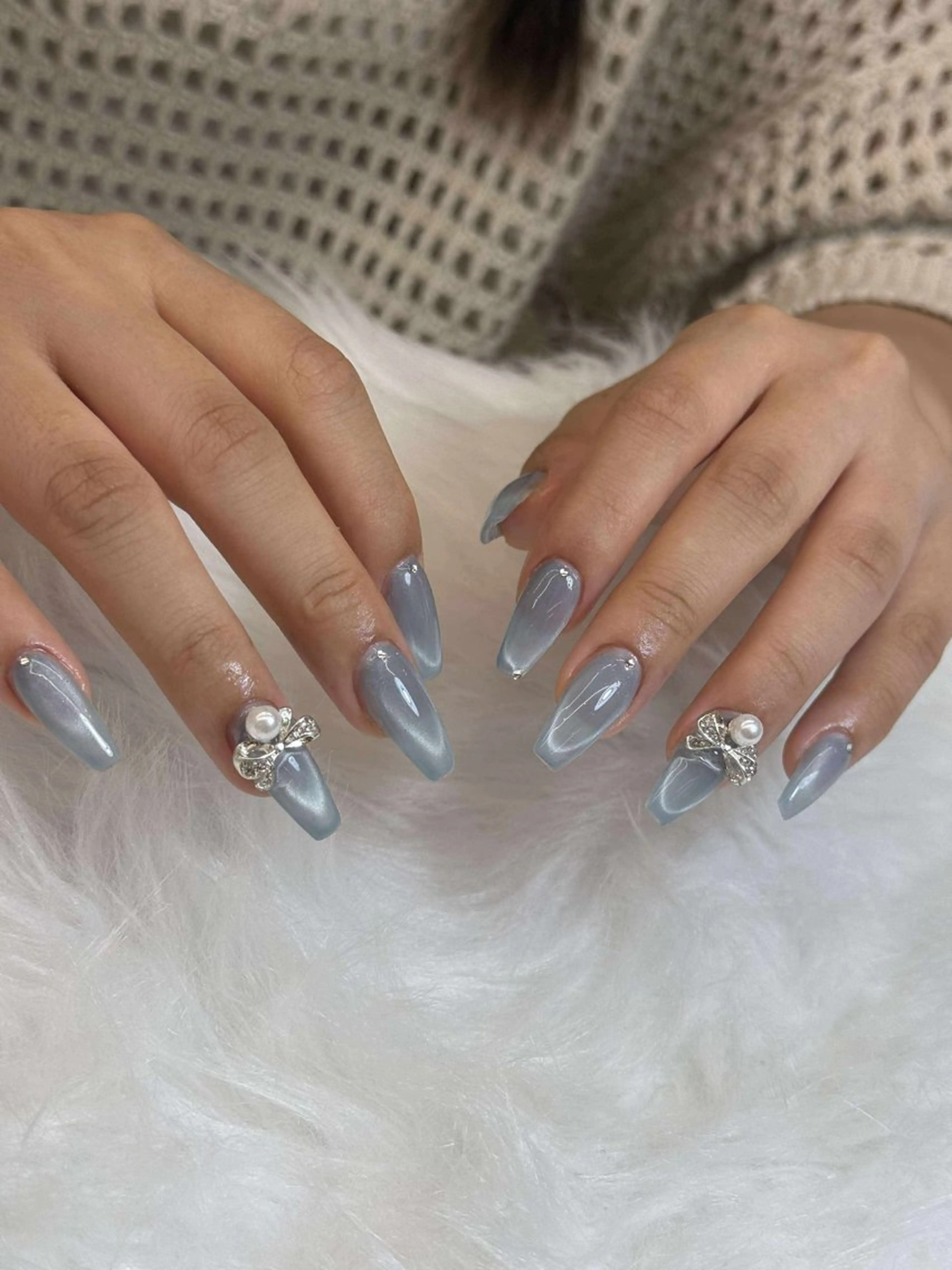ネイル チークネイル 長さ出し フットネイル 韓国ネイル マグネットネイル Luxe Nailのネイルデザイン