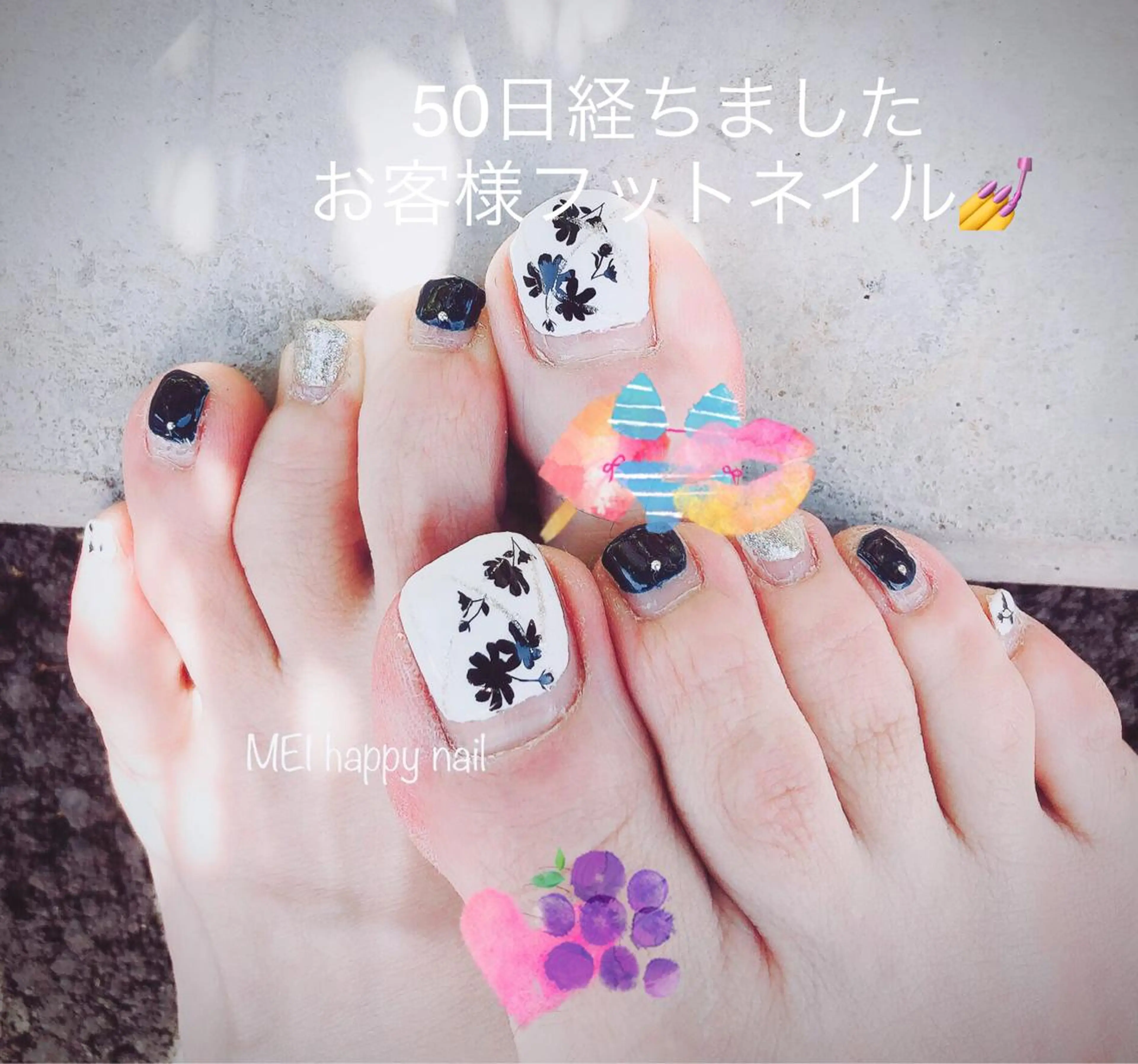 ネイル フットネイル 北浦和 自爪育成ケアのネイルデザイン