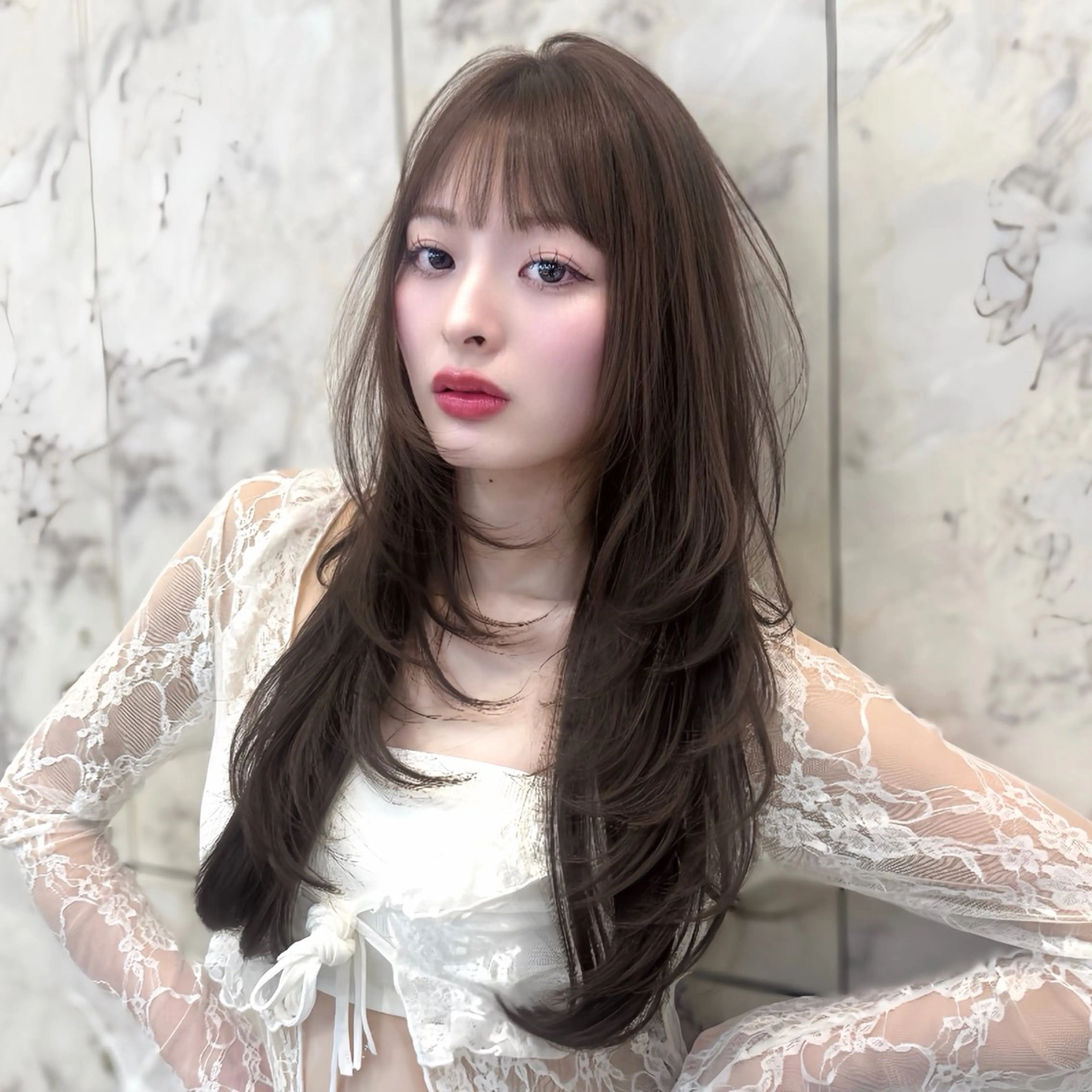 【✨先着3名限定✨】韓国レイヤーカット🎄フルカラー🎄3ステップTR【口コミ投稿で】超音波アイロン付き/髪質改善/暖色の写真