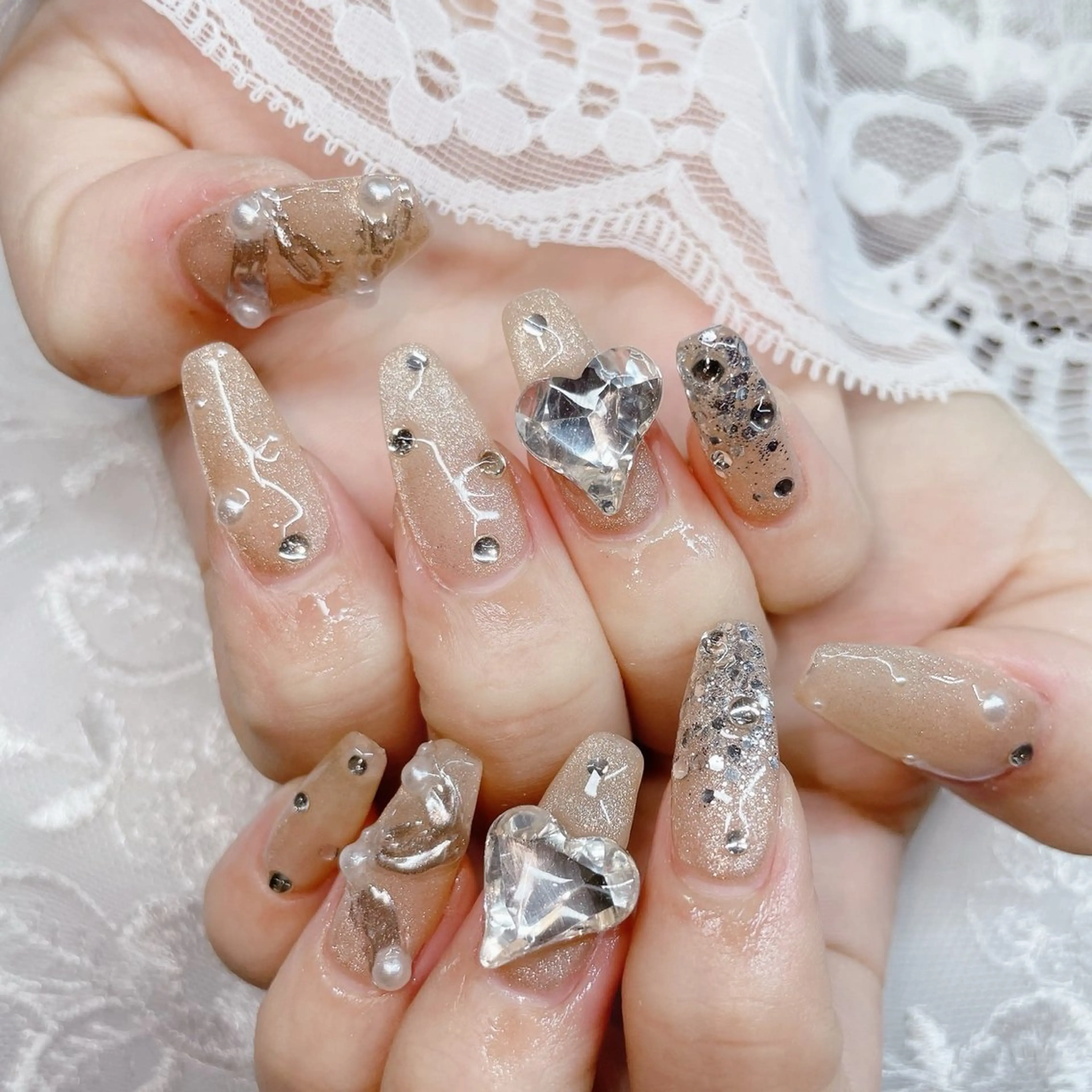 ロング ハンドネイル ハンドケア 💜MIYA nail川崎店のネイルデザイン