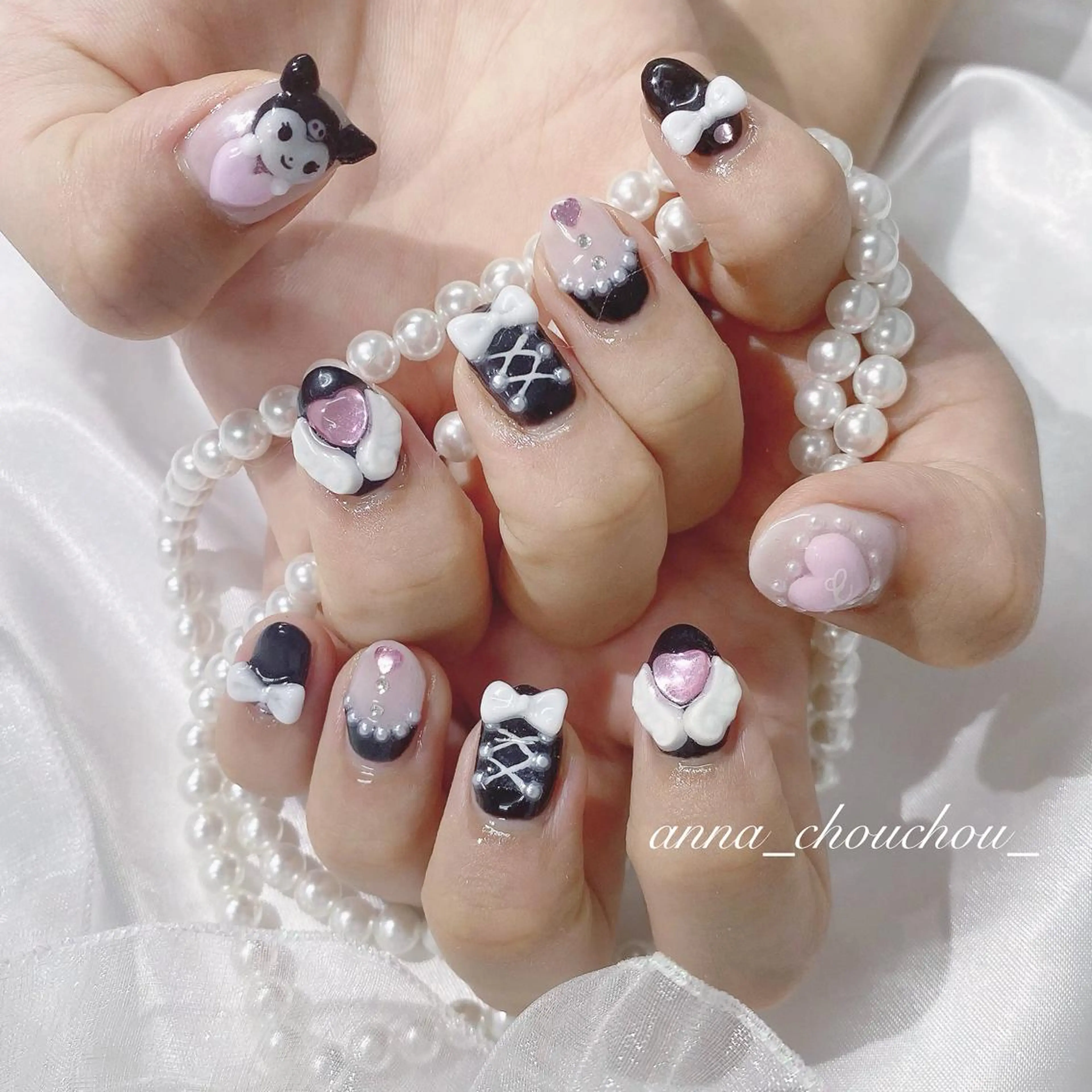 3Dたくさんゴテゴテ地雷ネイル‪‪ ♡パーツ追加 ♡3D追加｜Anna‬‬