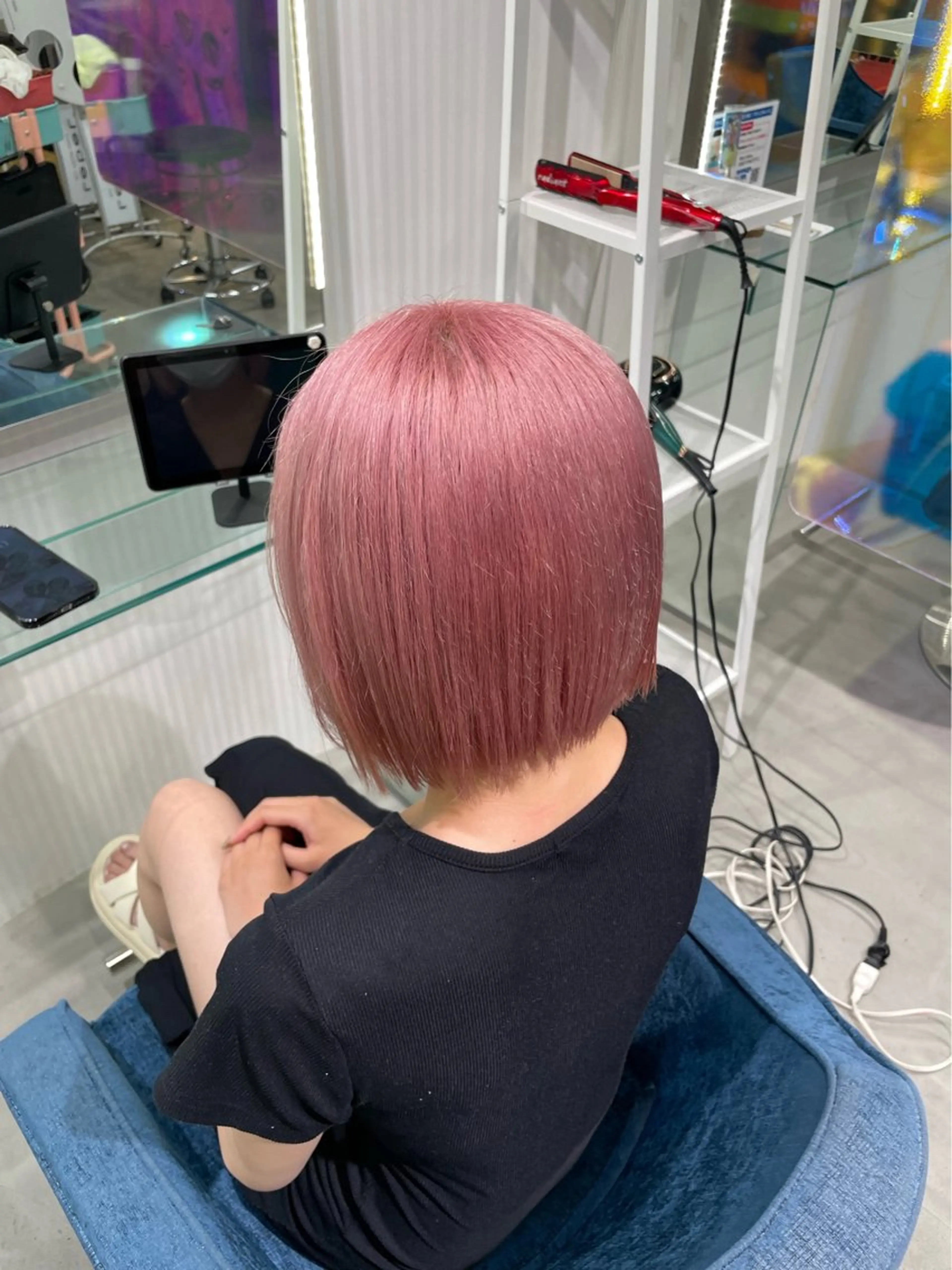 ショート カラー ピンクカラー ヘアカラー 安井まゆ _Box mico.のヘアスタイル
