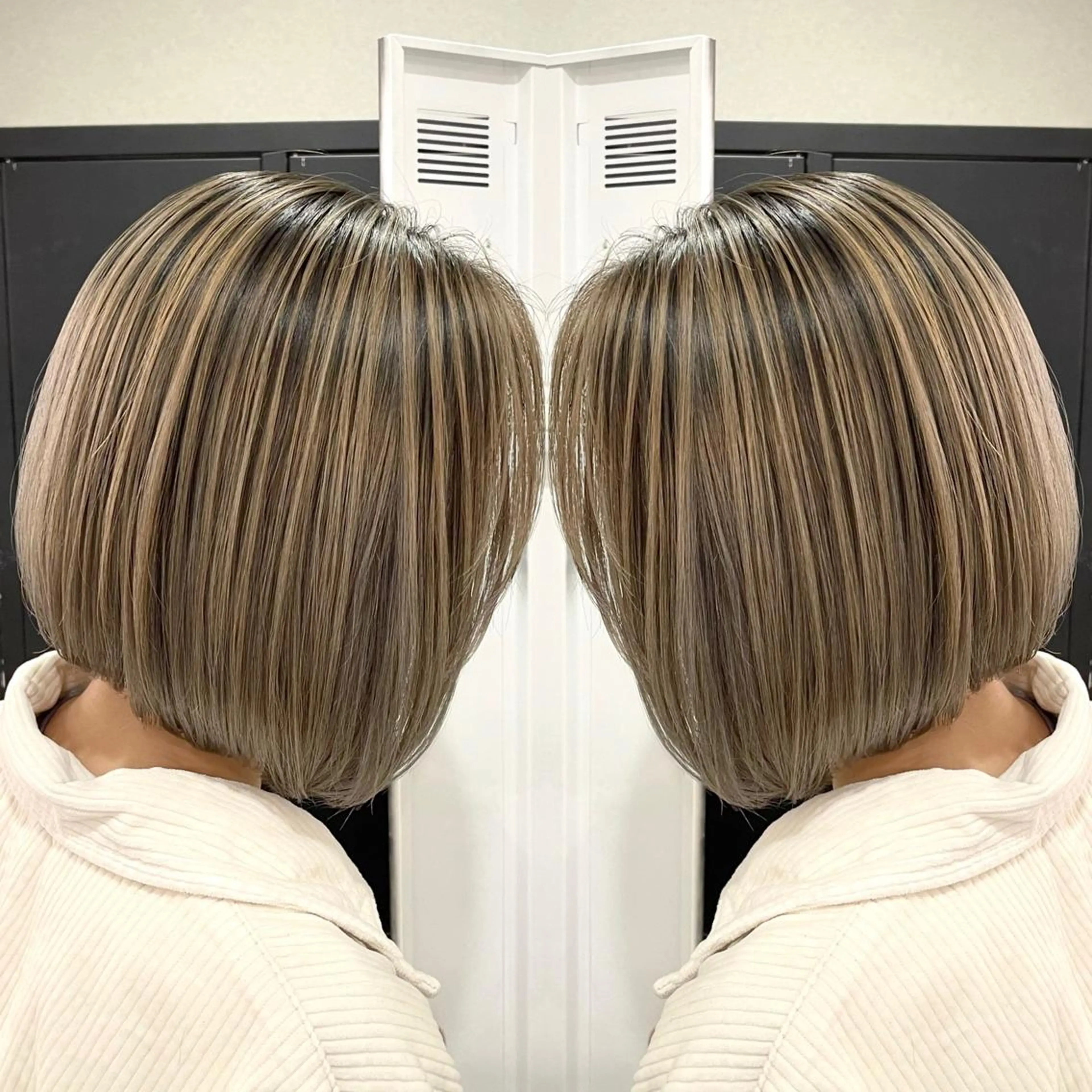 ショート カラー バレイヤージュ デザインカラー ハイライトカラー 外国人風カラー ハイライト アンドウ ユウ/ レイヤーカット/韓国のヘアスタイル