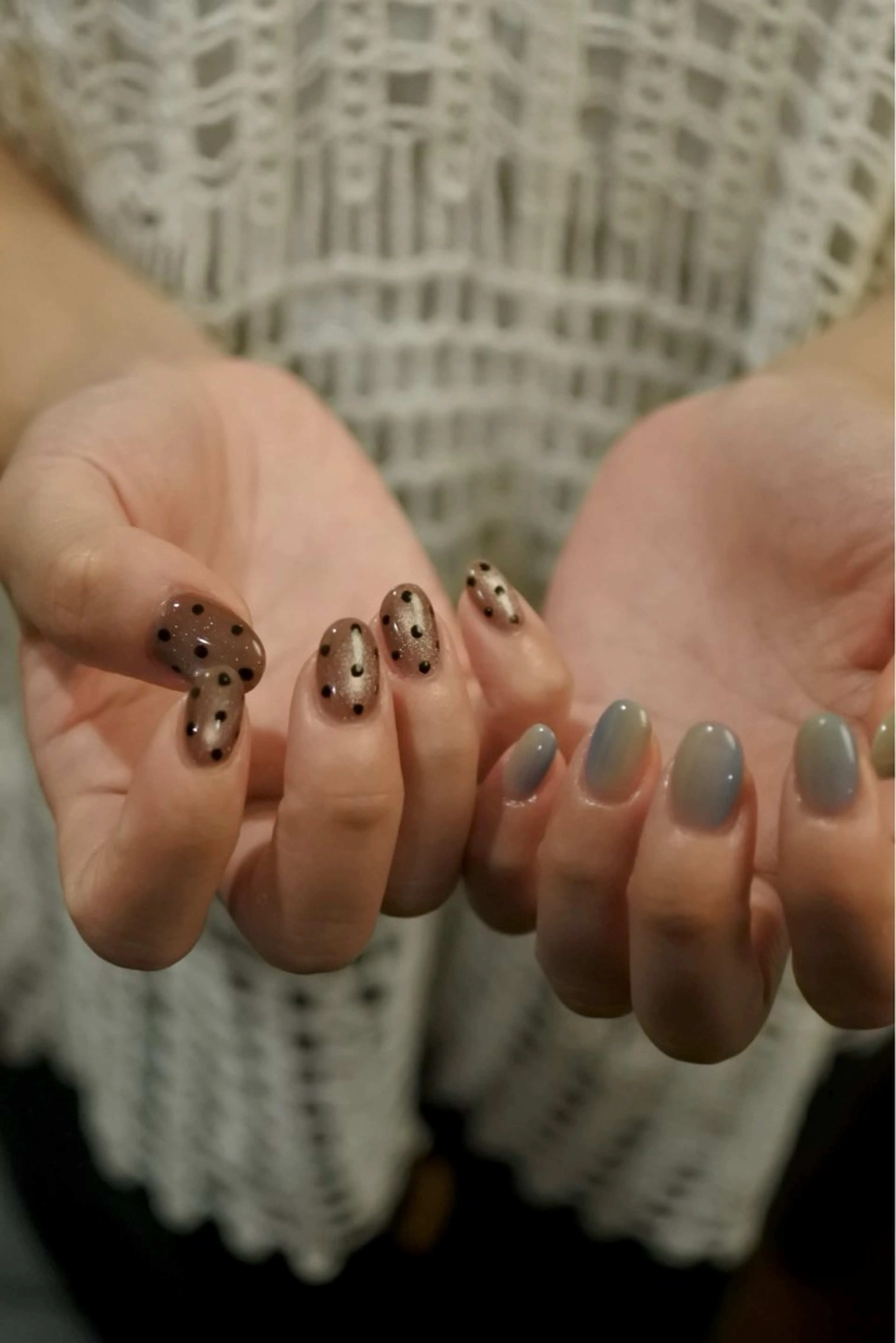 ネイル ドット グラデーション マグネットネイル om's eye所属・om's hinanoのネイルデザイン