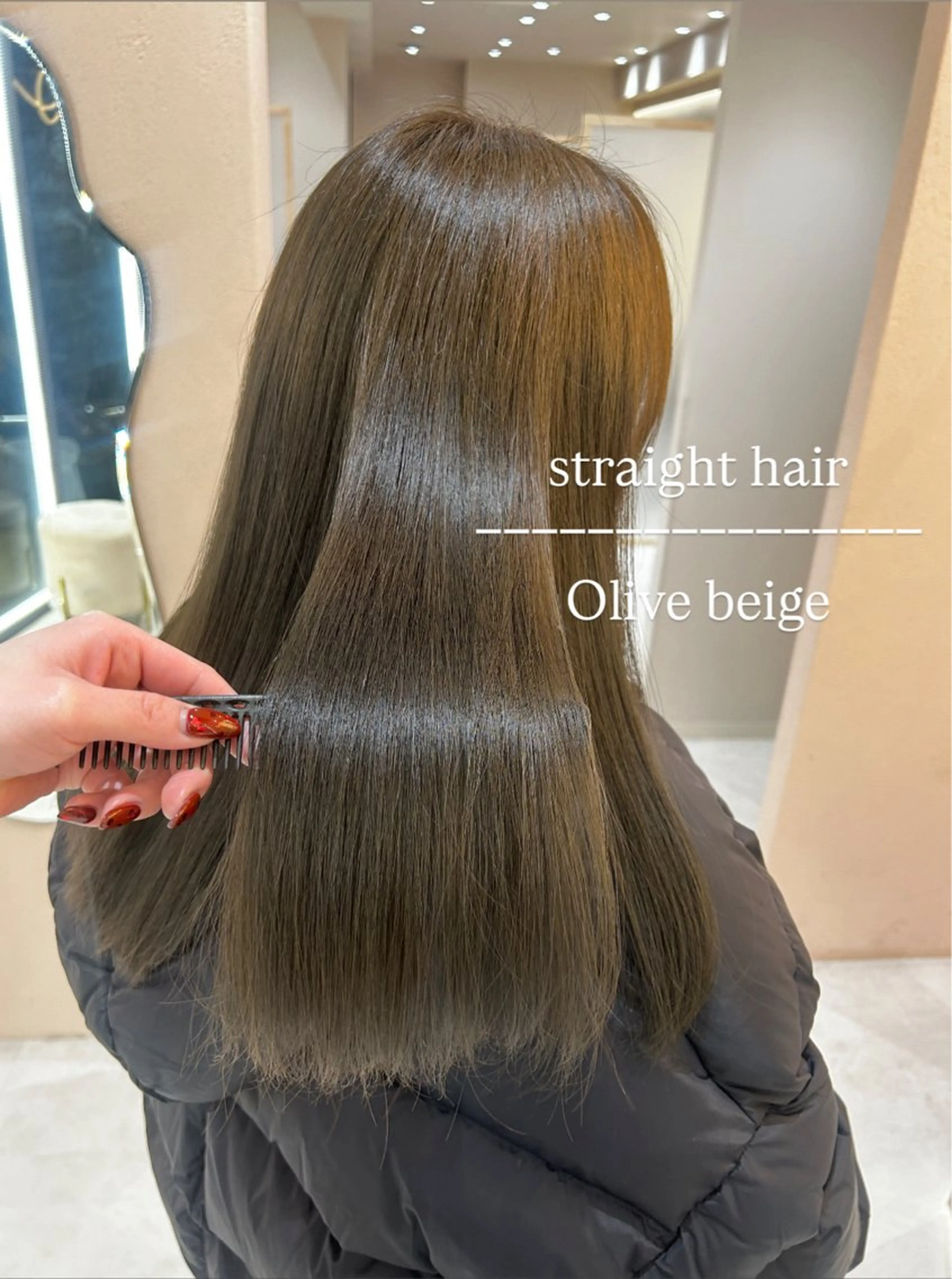 ロング カラー オリーブカラー カット ヘアカラー トリートメント 🫧ツヤ髪＊赤味消し nanami🫧のヘアスタイル