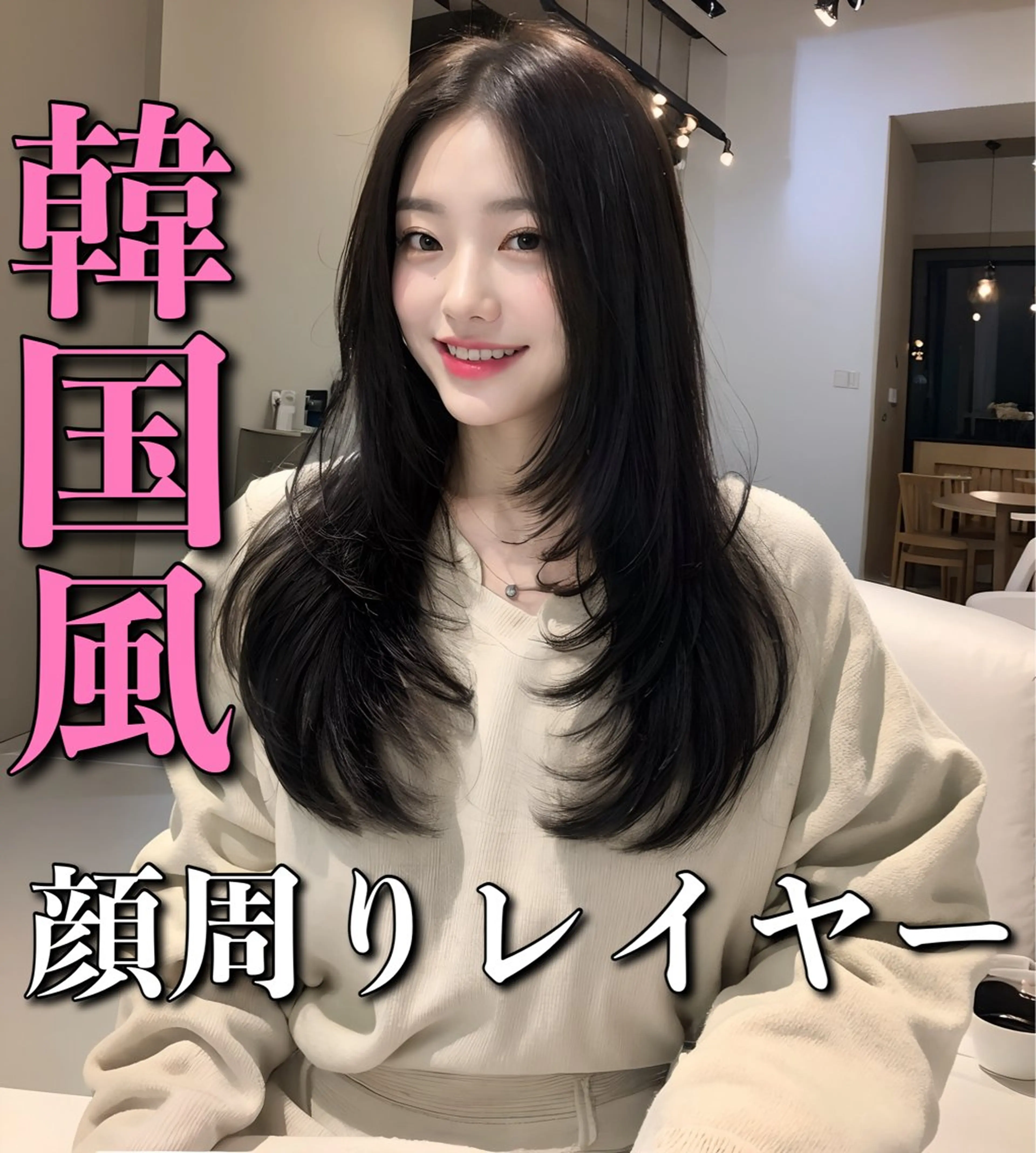 セミロング 顔周りカット レイヤーカット カットモデル募集 ミネのヘアスタイル