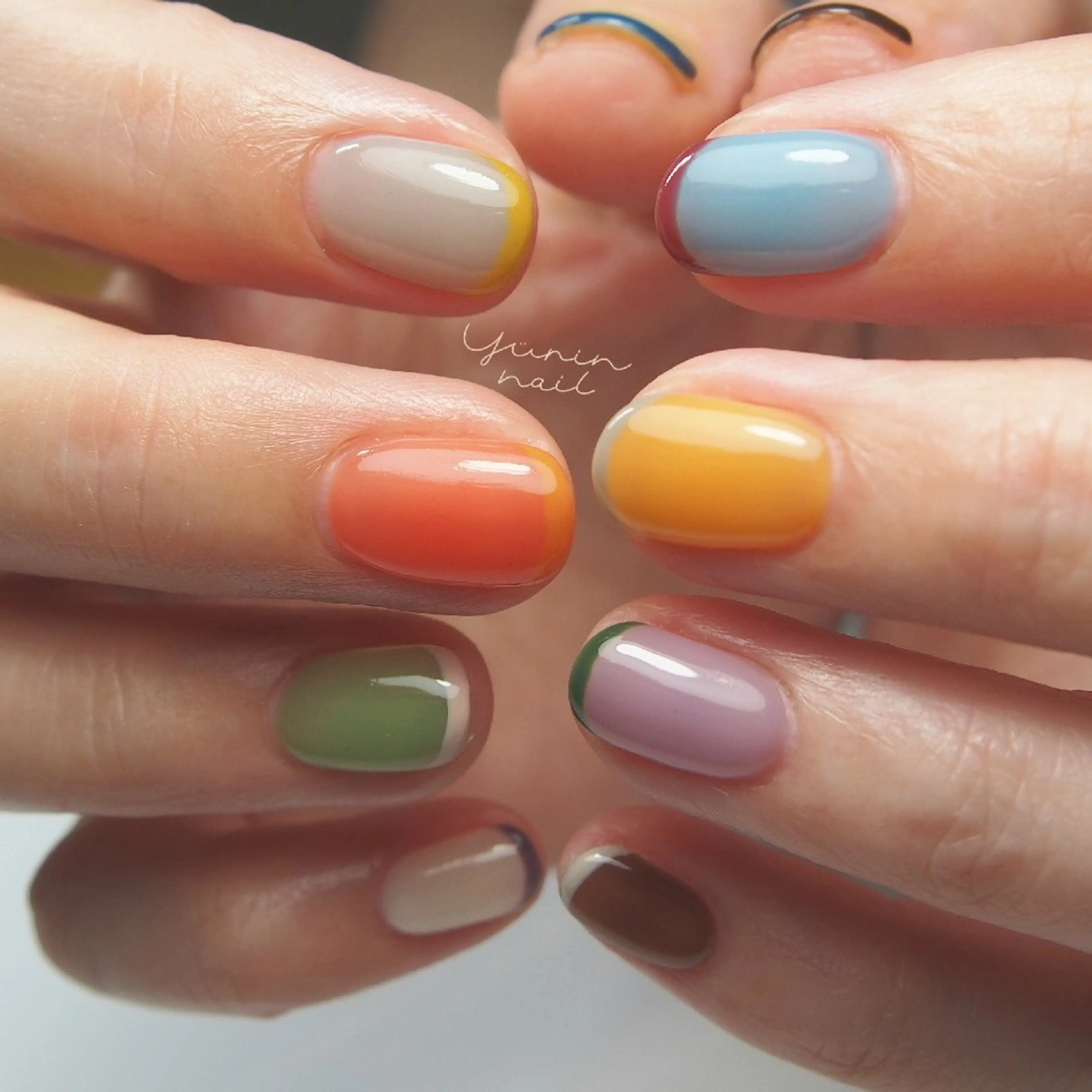 ネイル カジュアル フレンチネイル ショートネイル ショートネイル専門 yurin nailのネイルデザイン