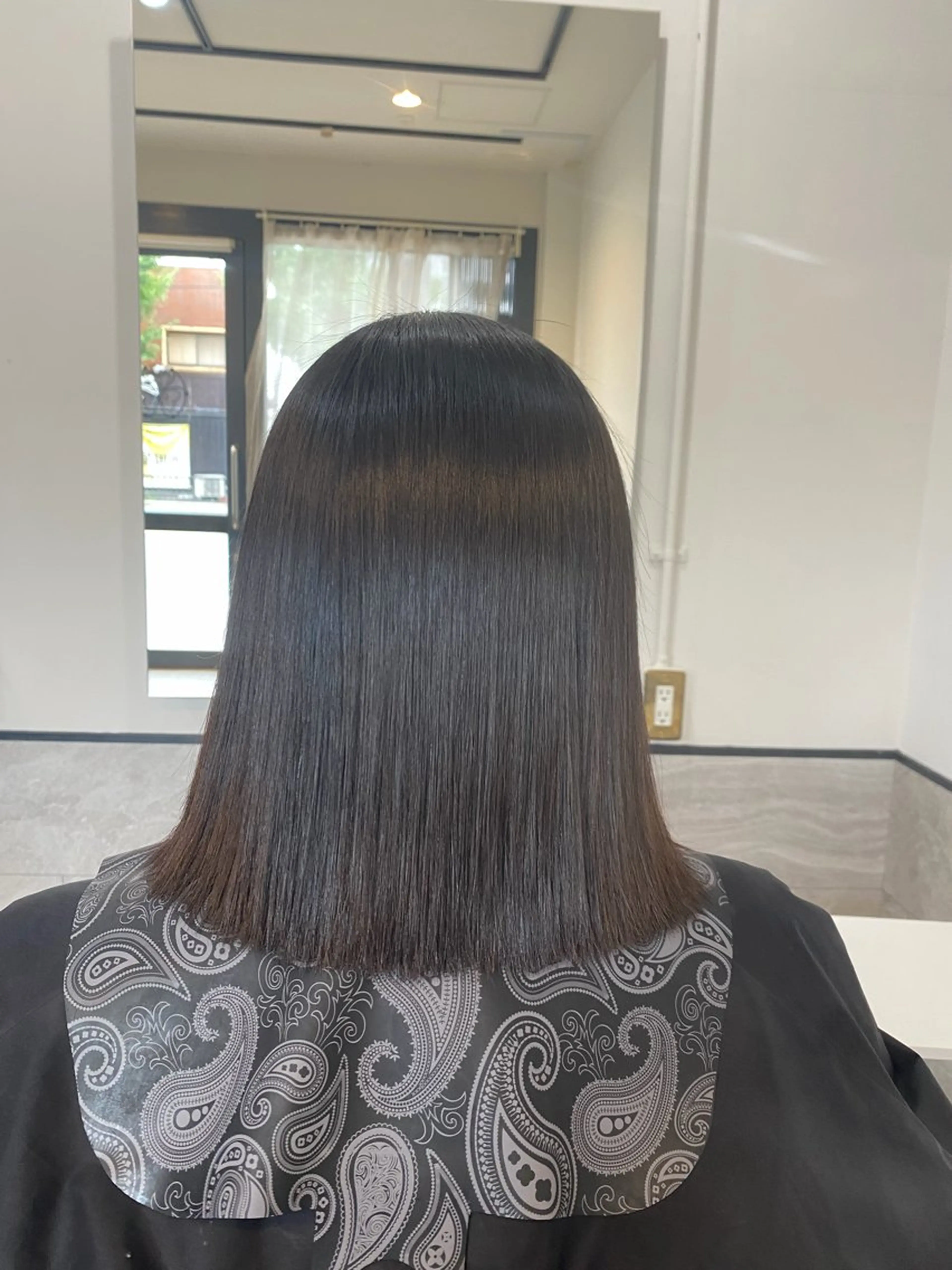 ミディアム ヘアアレンジ 縮毛矯正 酸性ストレート 田中 昴輝のヘアスタイル