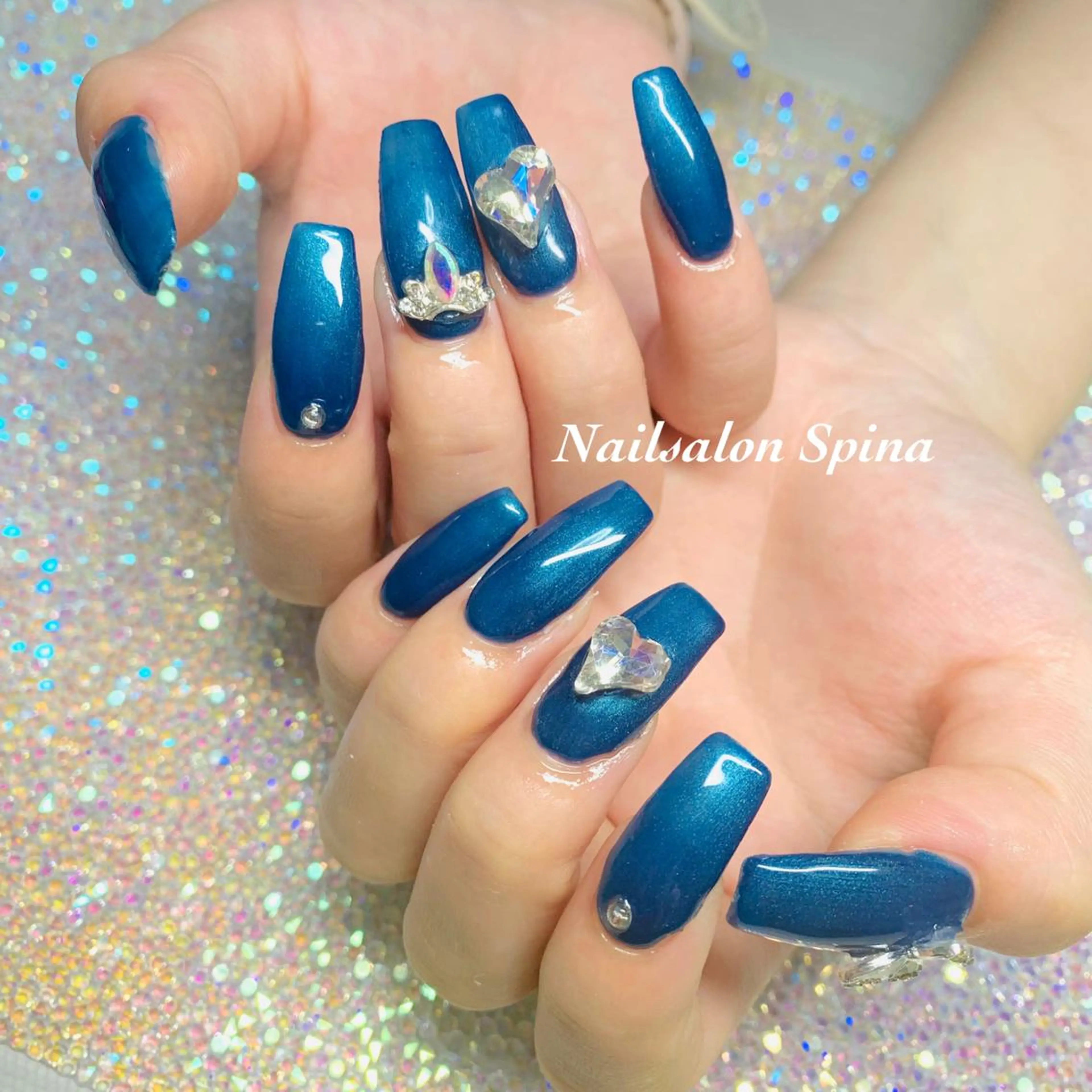 ネイル ジェルネイル ハート ワンカラーネイル パラジェル スカルプネイル Nailsalon Spina 琴美のネイルデザイン