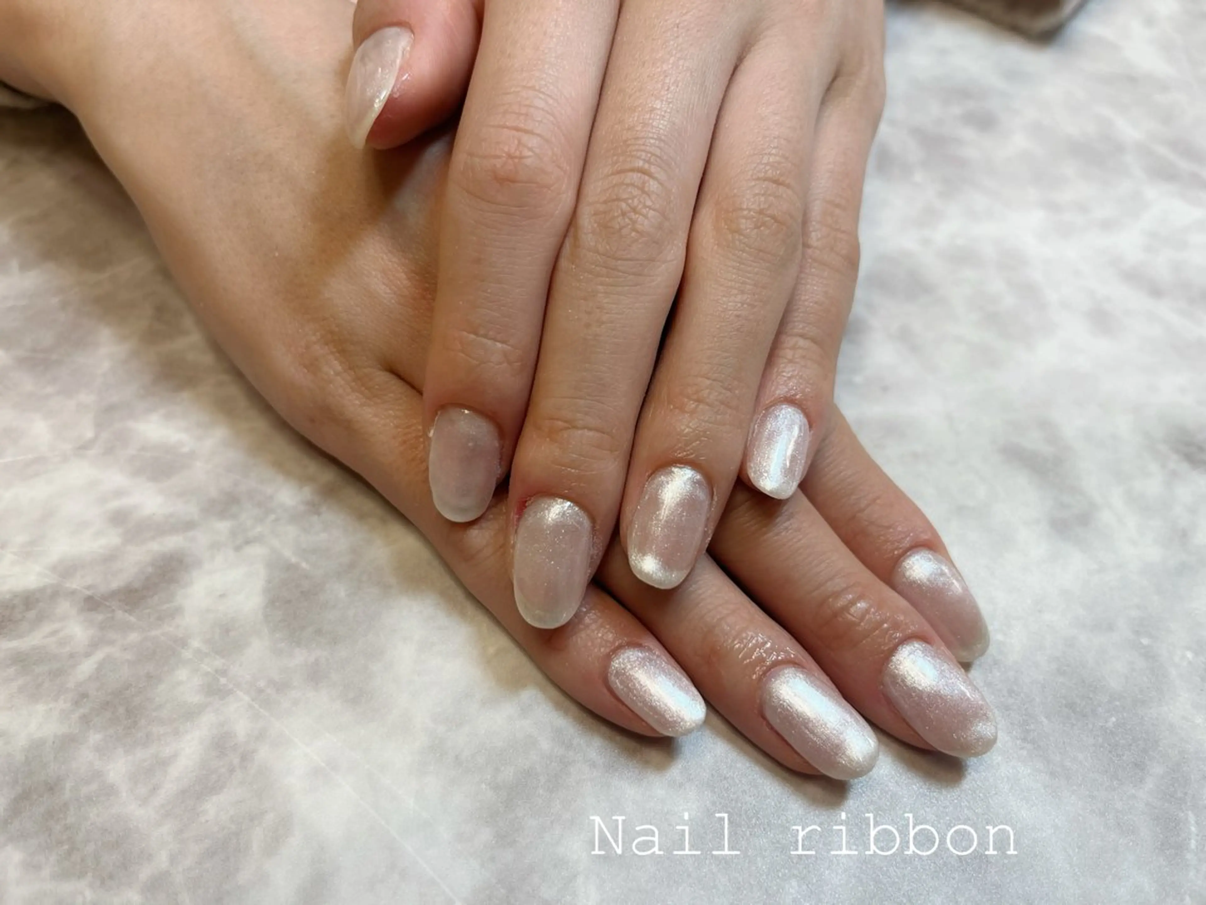 ネイル ワンカラーネイル ネイルリボン 笠井のネイルデザイン