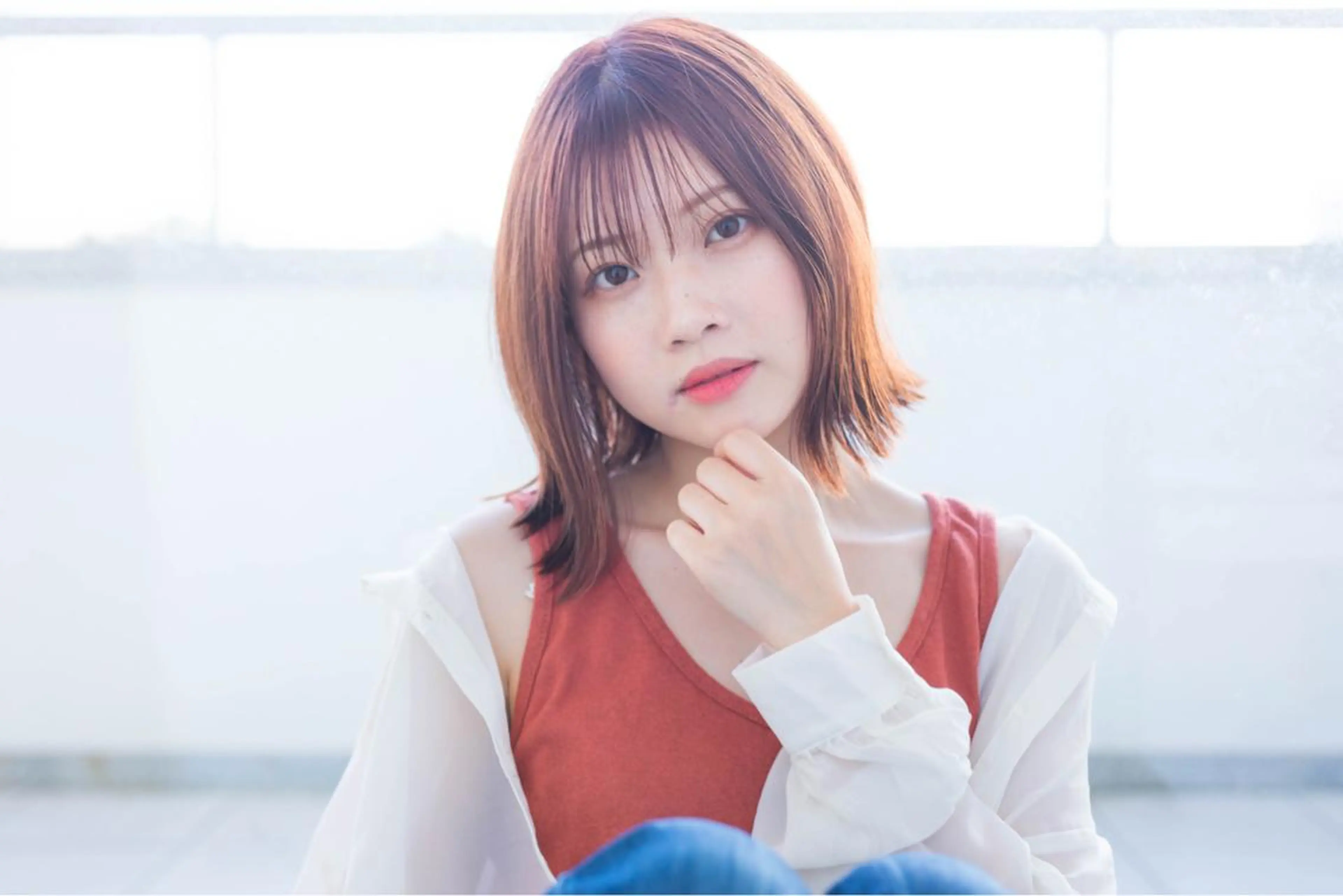 ミディアム カラー 切りっぱなしボブ ベージュカラー ピンクカラー ピンクベージュ ボブ フリーランス【Chill-hus】所属・小野 和摩のヘアスタイル