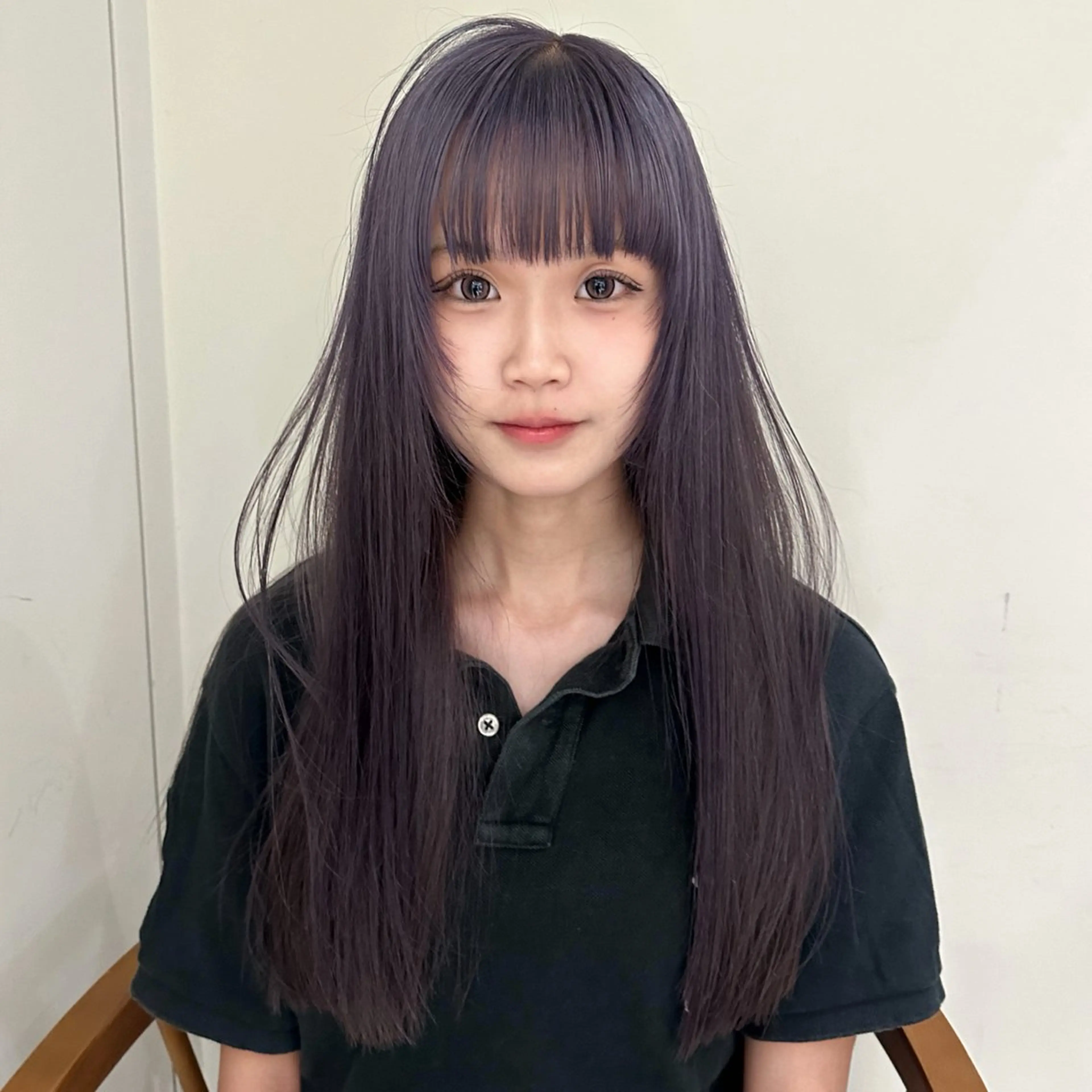 ロング カラー ブリーチ ラベンダーカラー 🎗️似合わせ/小顔 顔周りカット/透明感のヘアスタイル