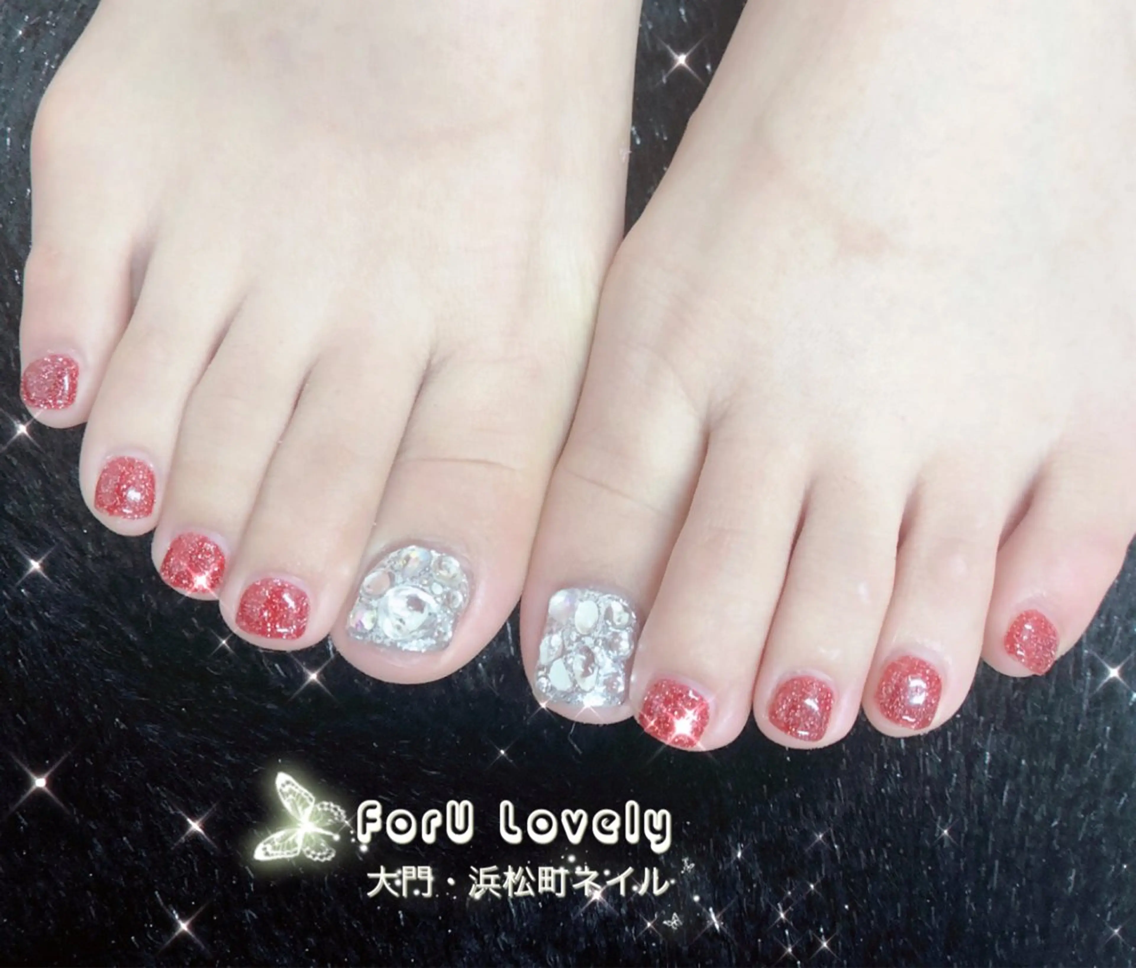 ネイル フットネイル フレンチネイル ジェルネイル ガラスフレンチ 韓国ネイル フットネイル 大門浜松町 ネイルのネイルデザイン