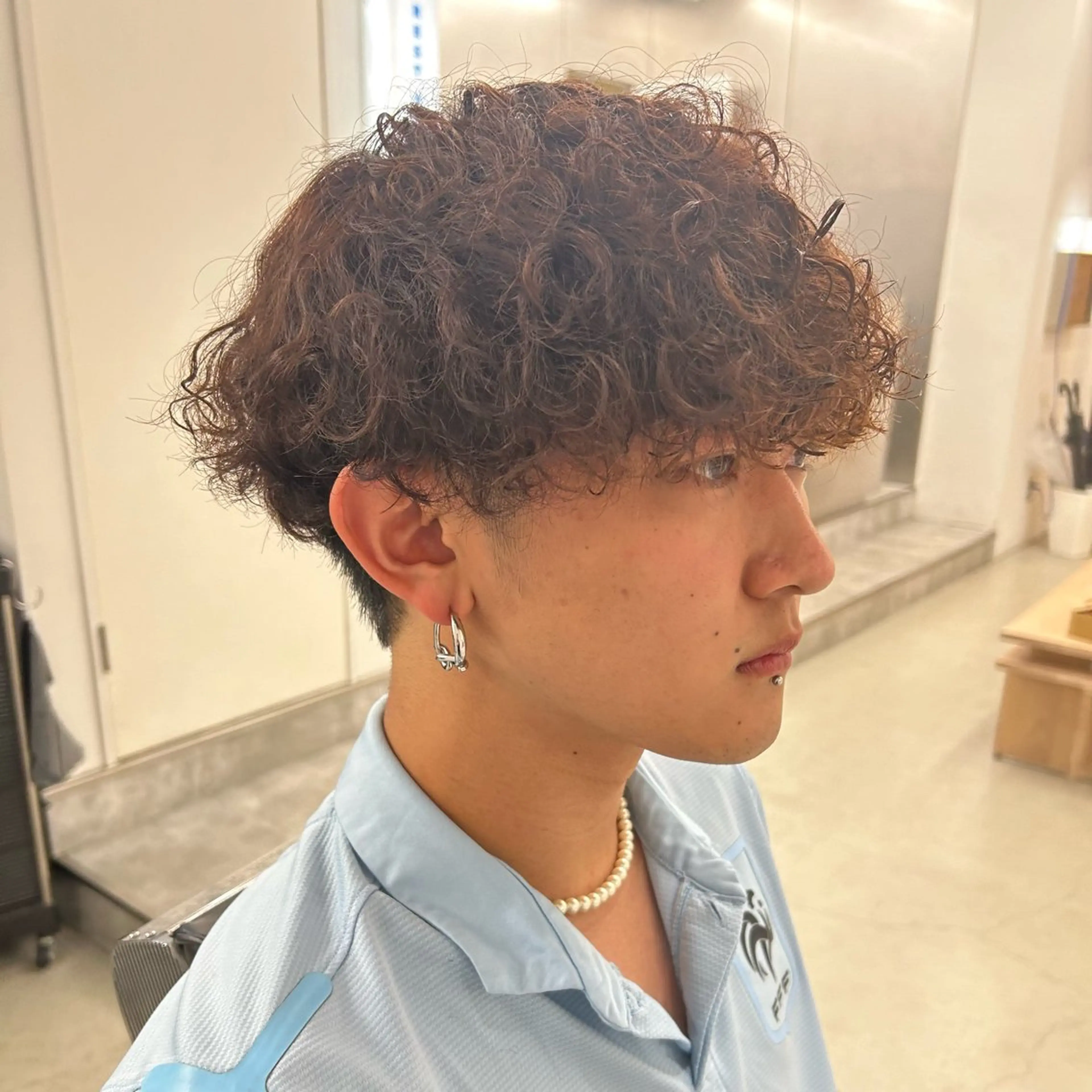 パーマ メンズ カット パーマ 安達 脩人のヘアスタイル