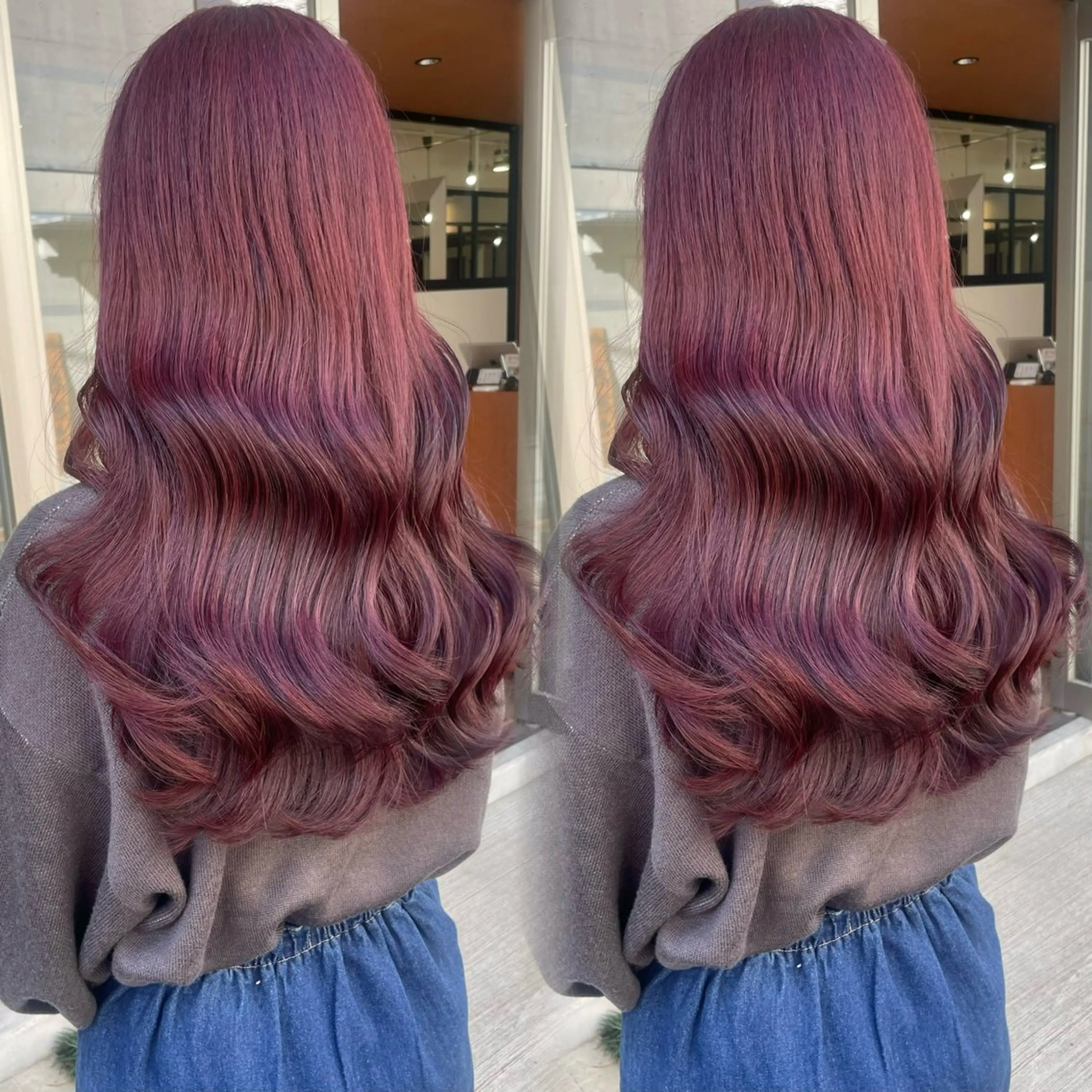 ロング カラー ヘアカラー トリートメント kana ブリーチなしカラー✨のヘアスタイル
