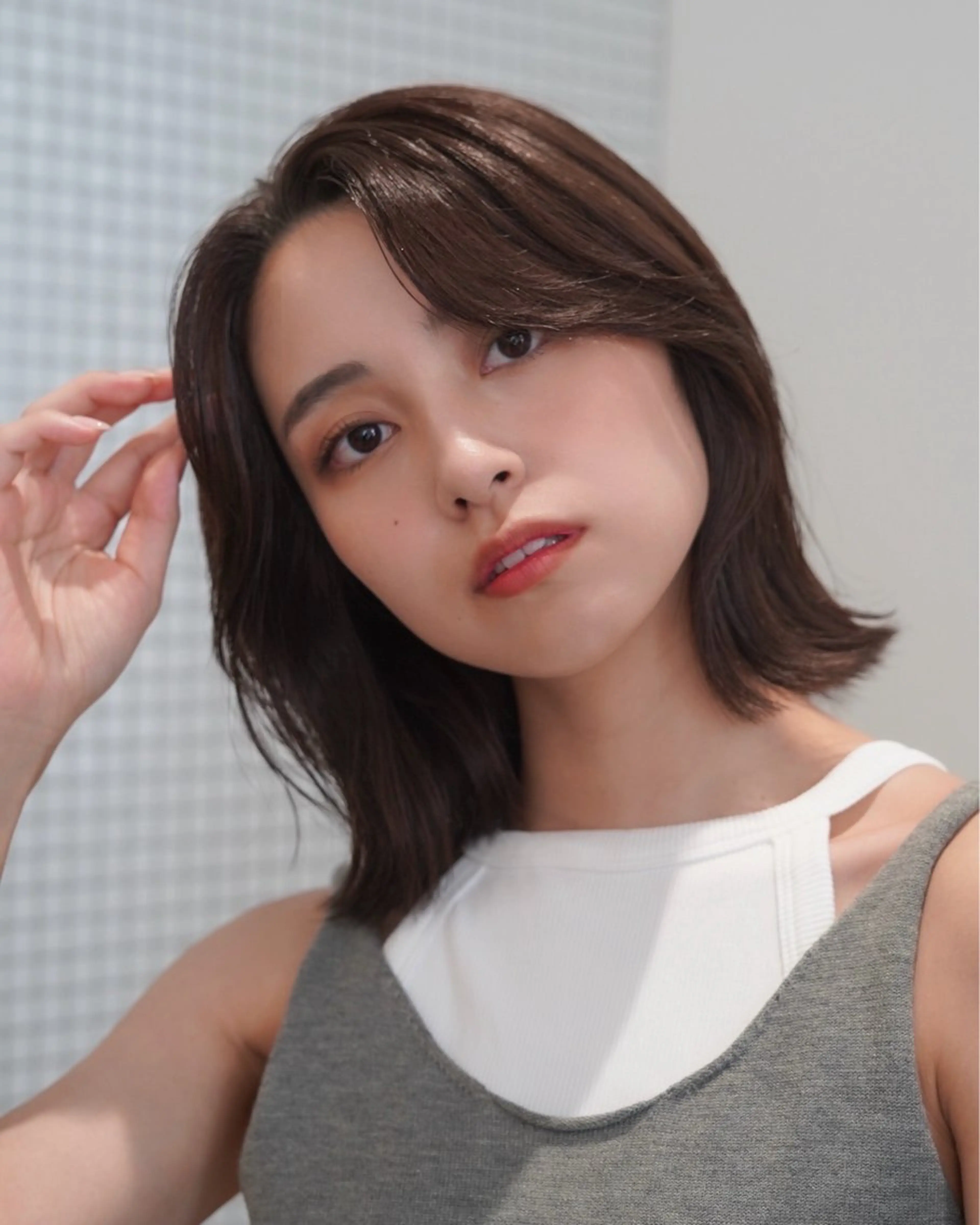 ミディアム ヘアカラー レイヤーカット/ くびれヘア佐藤大空のヘアスタイル