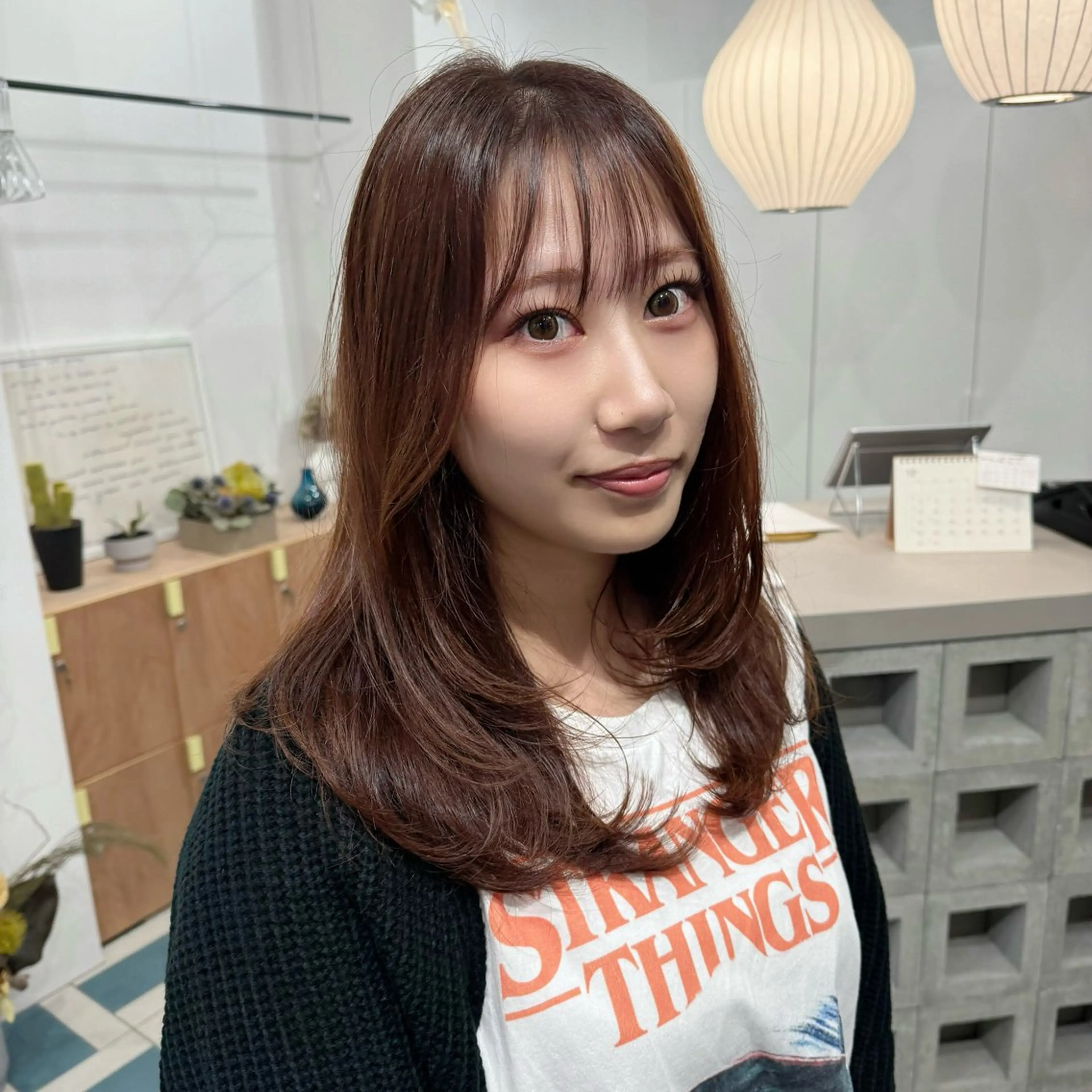 セミロング カラー 顔まわりレイヤー レイヤーカット トリートメント 酸熱トリートメント KUTEN所属・岐阜パーマ/透明感 カラー/Genkiのヘアスタイル