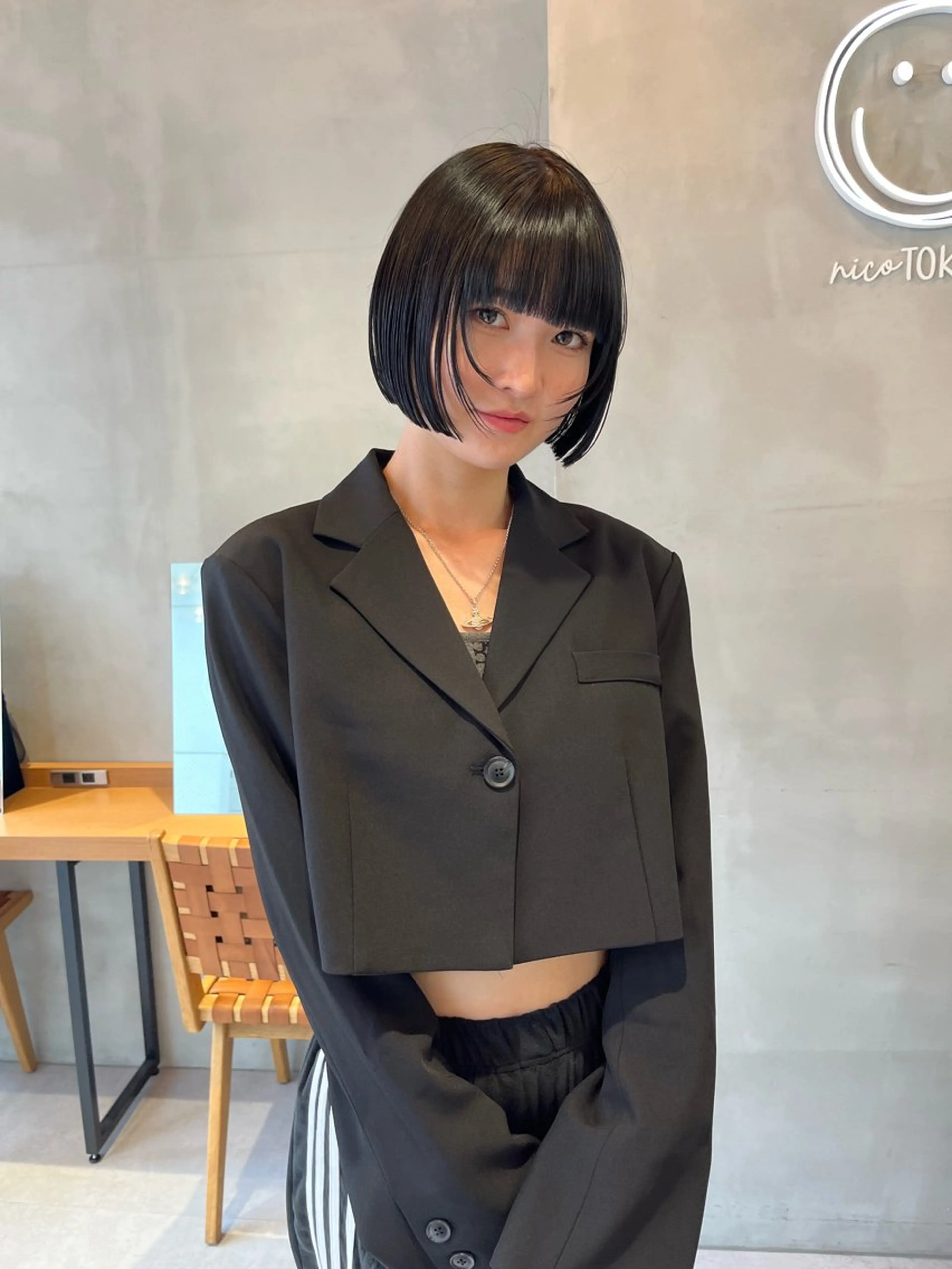 ミディアム カラー カット ヘアカラー トリートメント 韓国ボブ&顔まわり レイヤー♡TOMOEのヘアスタイル