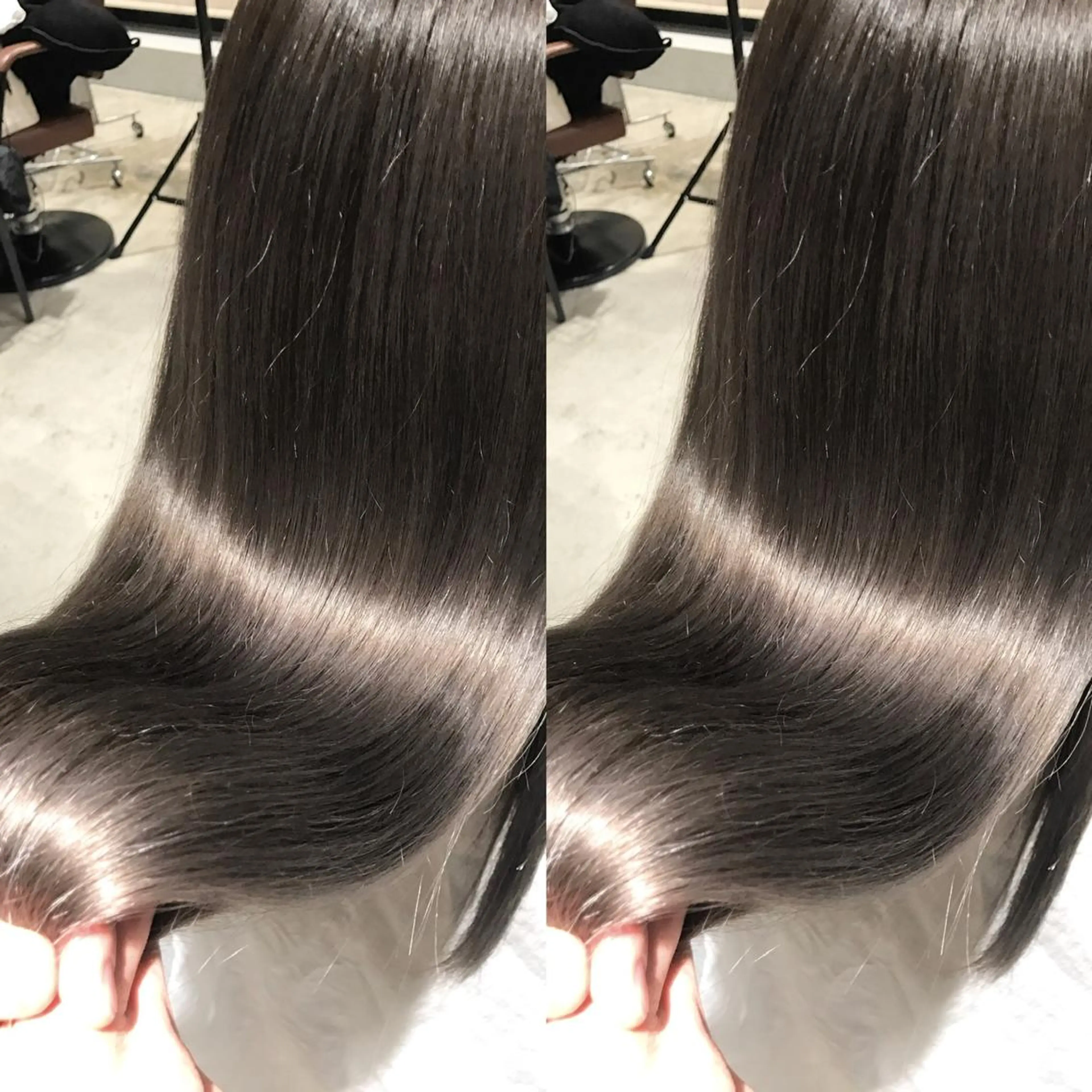 セミロング カラー ベージュカラー グレージュ ボブ くせ毛 顔周りカット ヘアカラー トリートメント 韓国レイヤー×透明感 髪質改善　武田涼のヘアスタイル