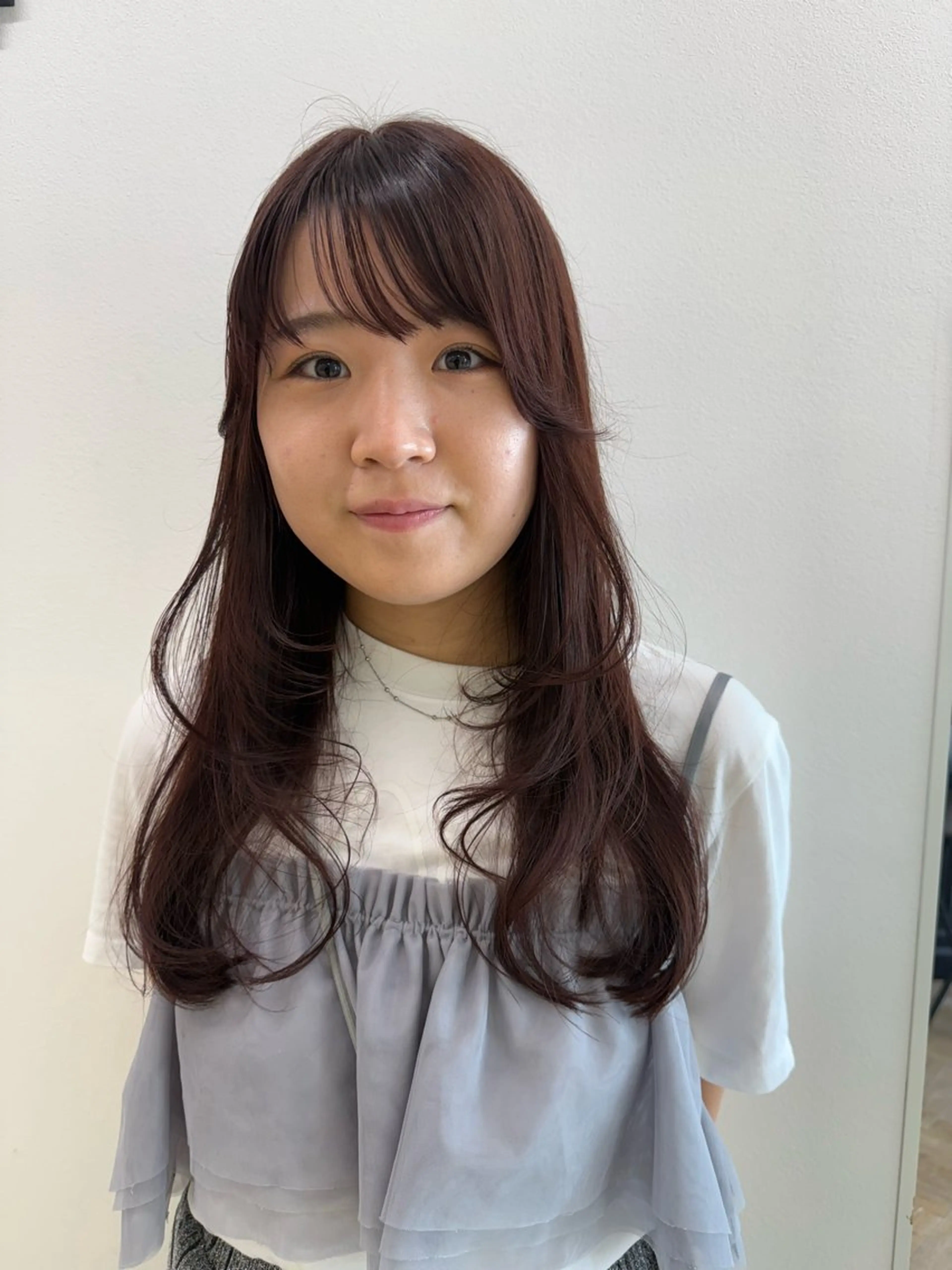 ロング ボブ くびれヘア ハイライト 髪質改善 韓国風ヘア カット ヘアカラー トリートメント 韓国/ヘアアレンジ/ 髪質改善/夏美のヘアスタイル