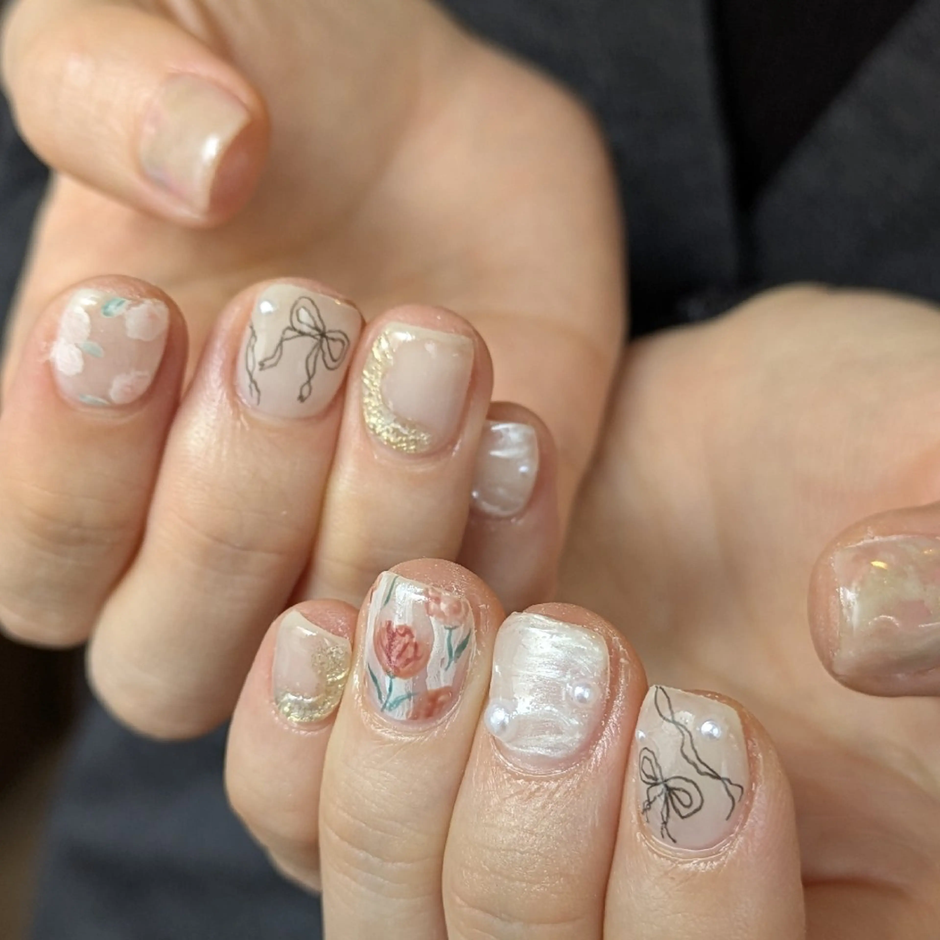 ネイル ガーリー ニュアンスネイル 【新宿三丁目】AMIのネイルデザイン