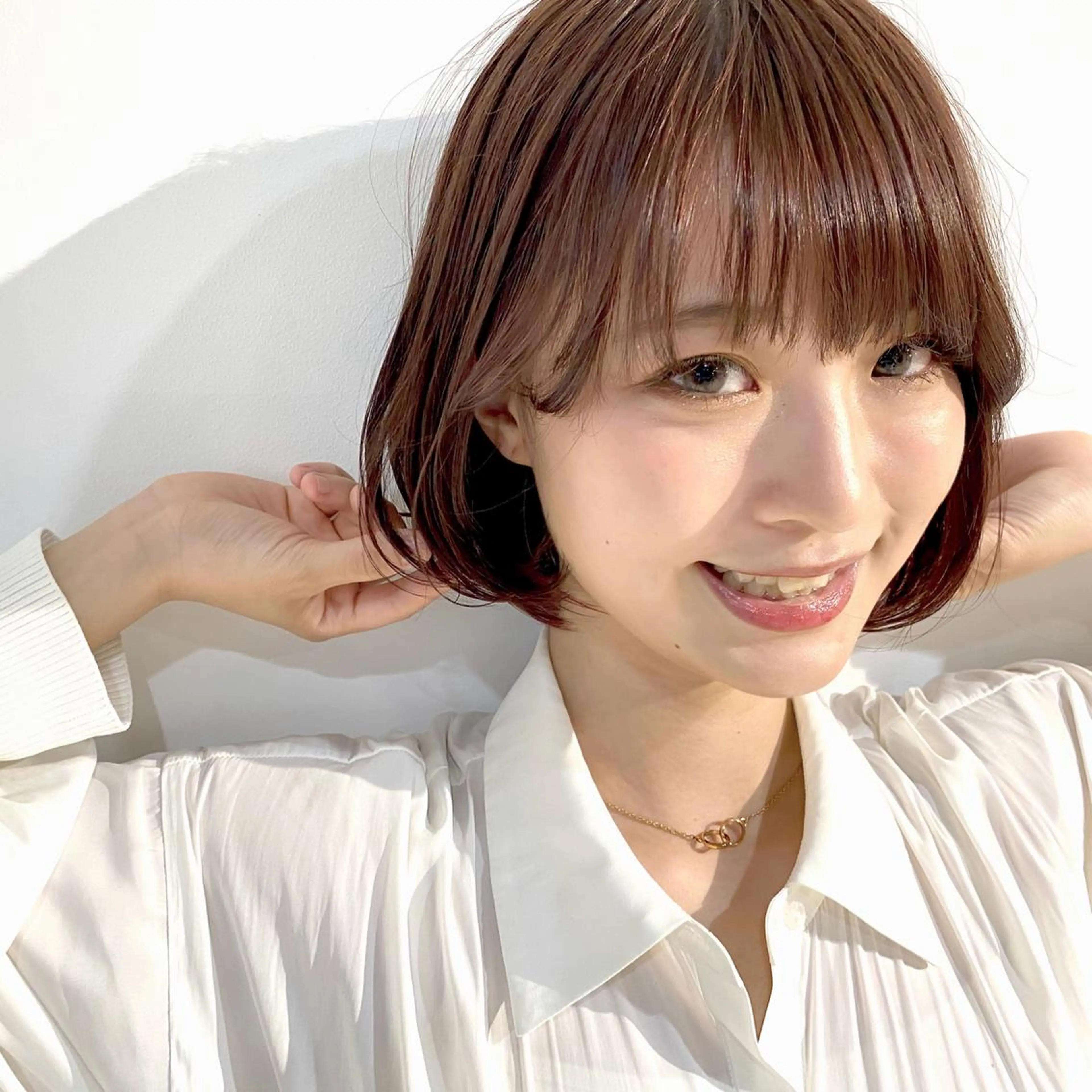 ミディアム カラー ヘアアレンジ 髪質改善水素TR× レイヤーカット/熊澤のヘアスタイル