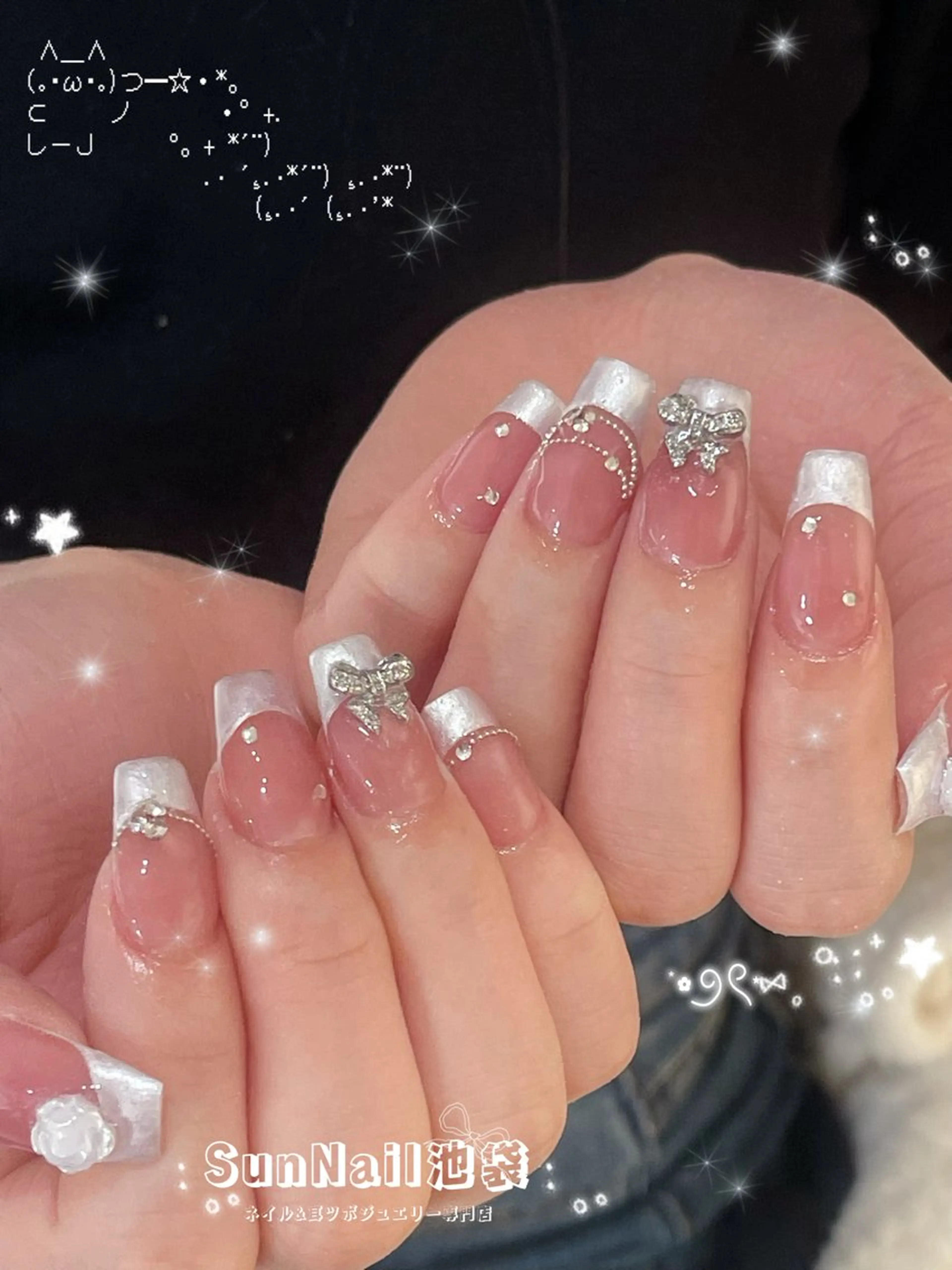 ネイル チークネイル 長さ出し フレンチネイル ガーリー 韓国ネイル ハンドネイル ハンドケア Sun Nail 池袋のエステ・リラクイメージ