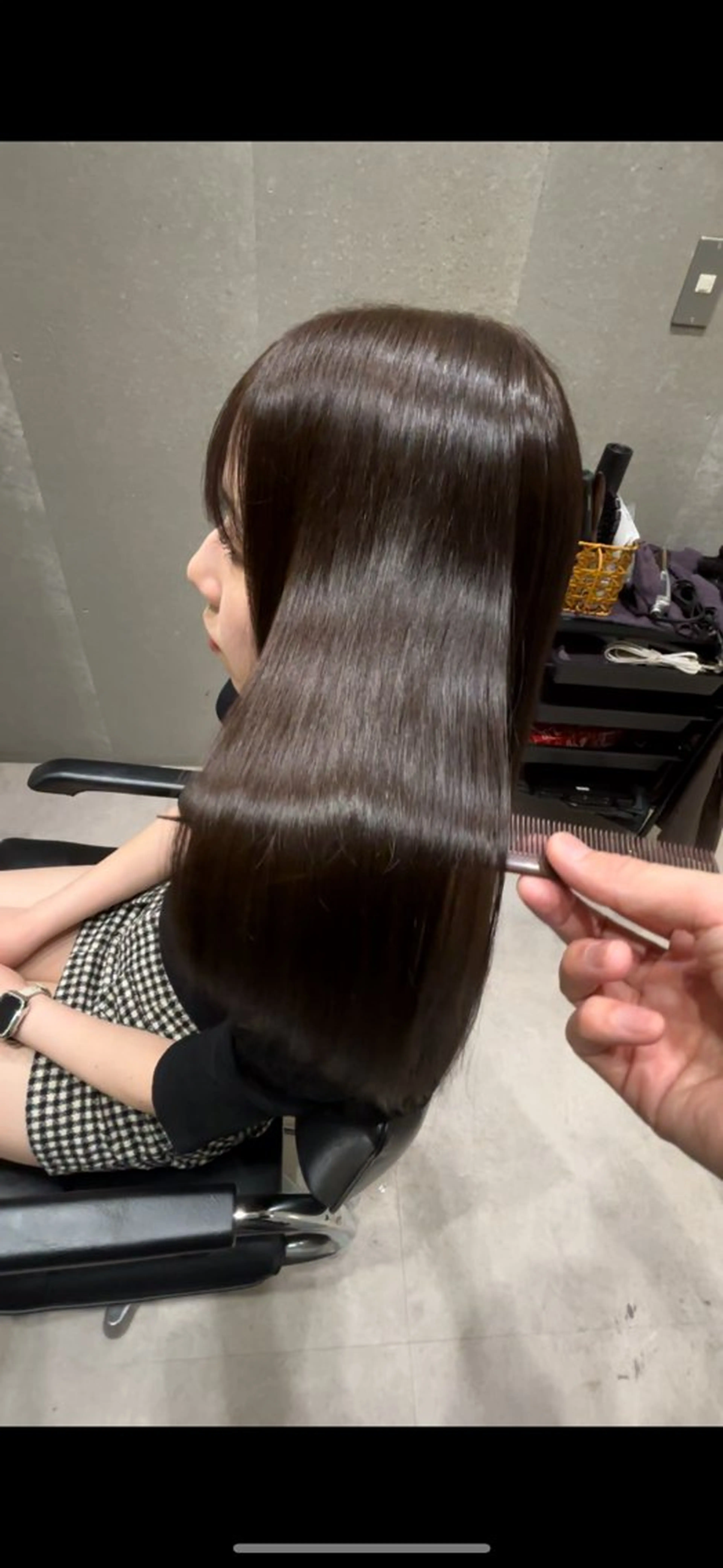 セミロング カラー 透明感カラー グレージュ トリートメント GOTODAY  SHAiRE SALON　新宿Aura店所属・髪質改善ヘアケア 艶髪特化/上田のヘアスタイル