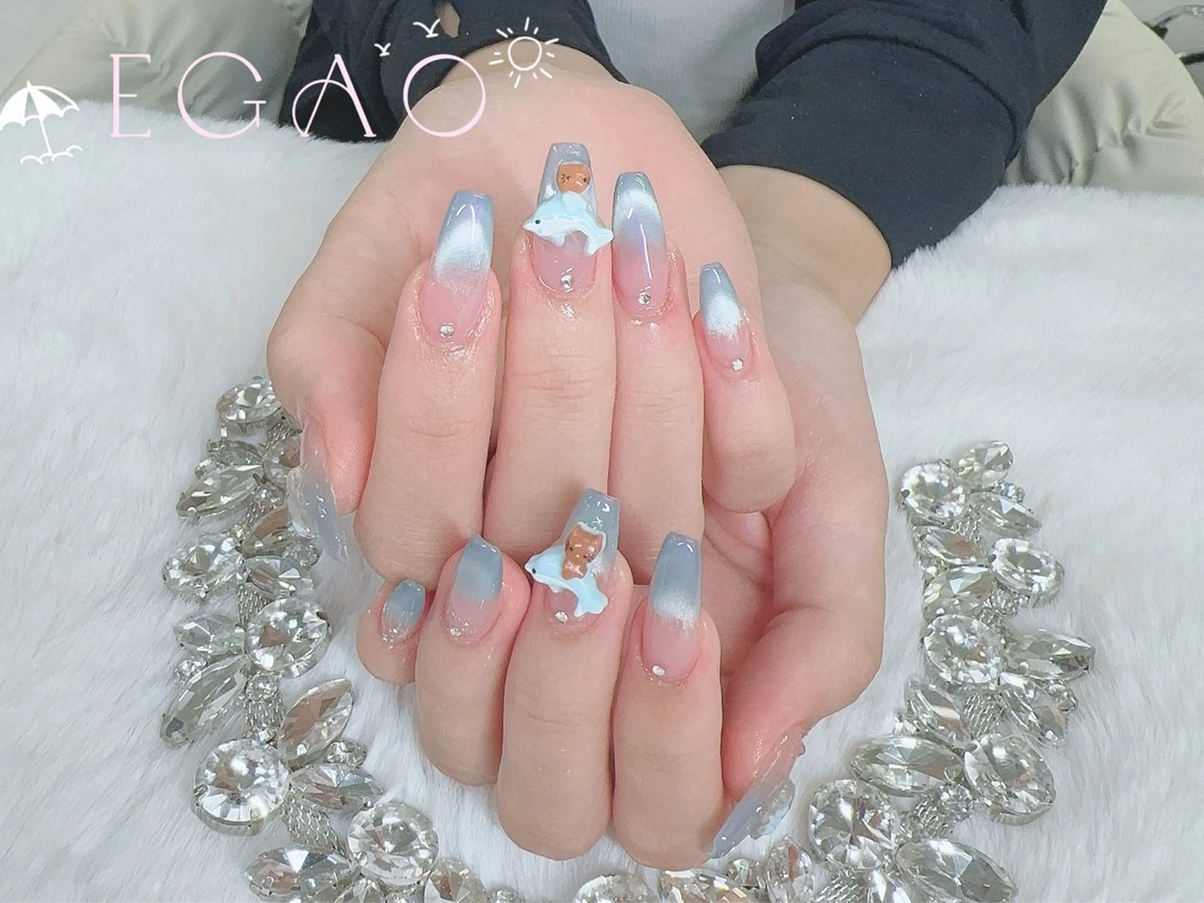 ネイル アートネイル フットネイル フレンチネイル ジェルネイル グラデーション Egao Nail Salonのネイルデザイン