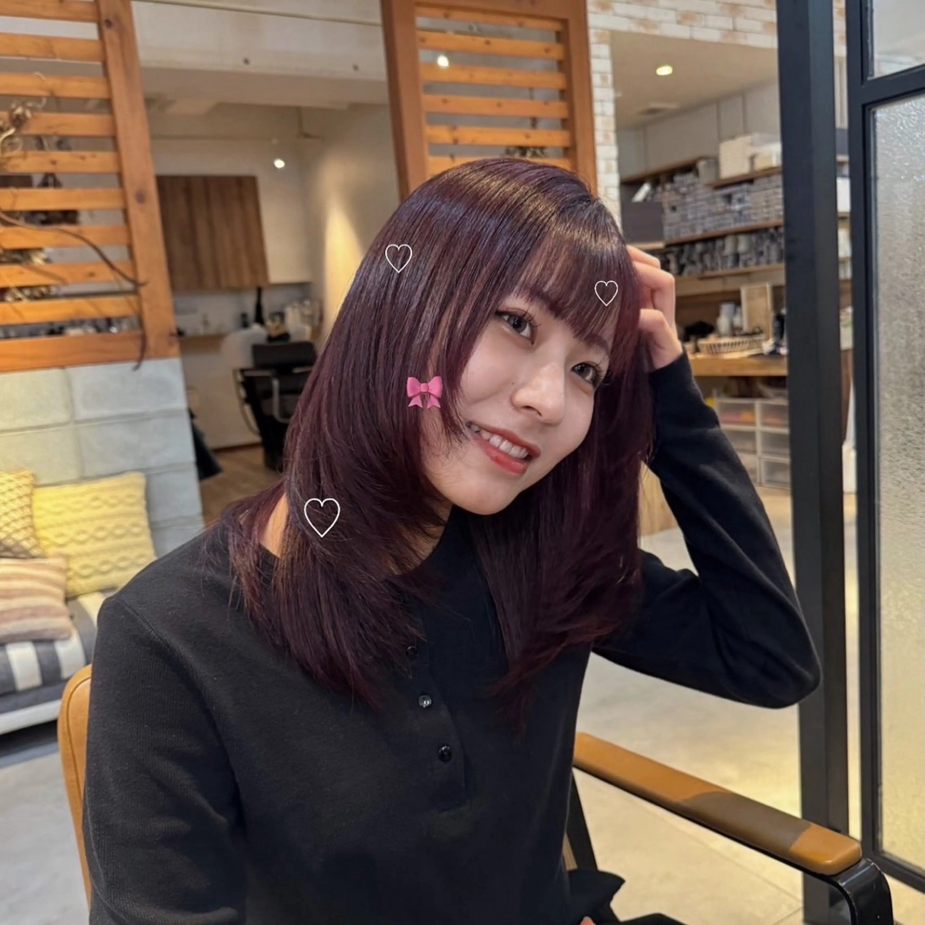 カラー 縮毛矯正 ヘアカラー Revie  hair所属・福田ひより🐥 ブリーチ/レイヤーのヘアスタイル