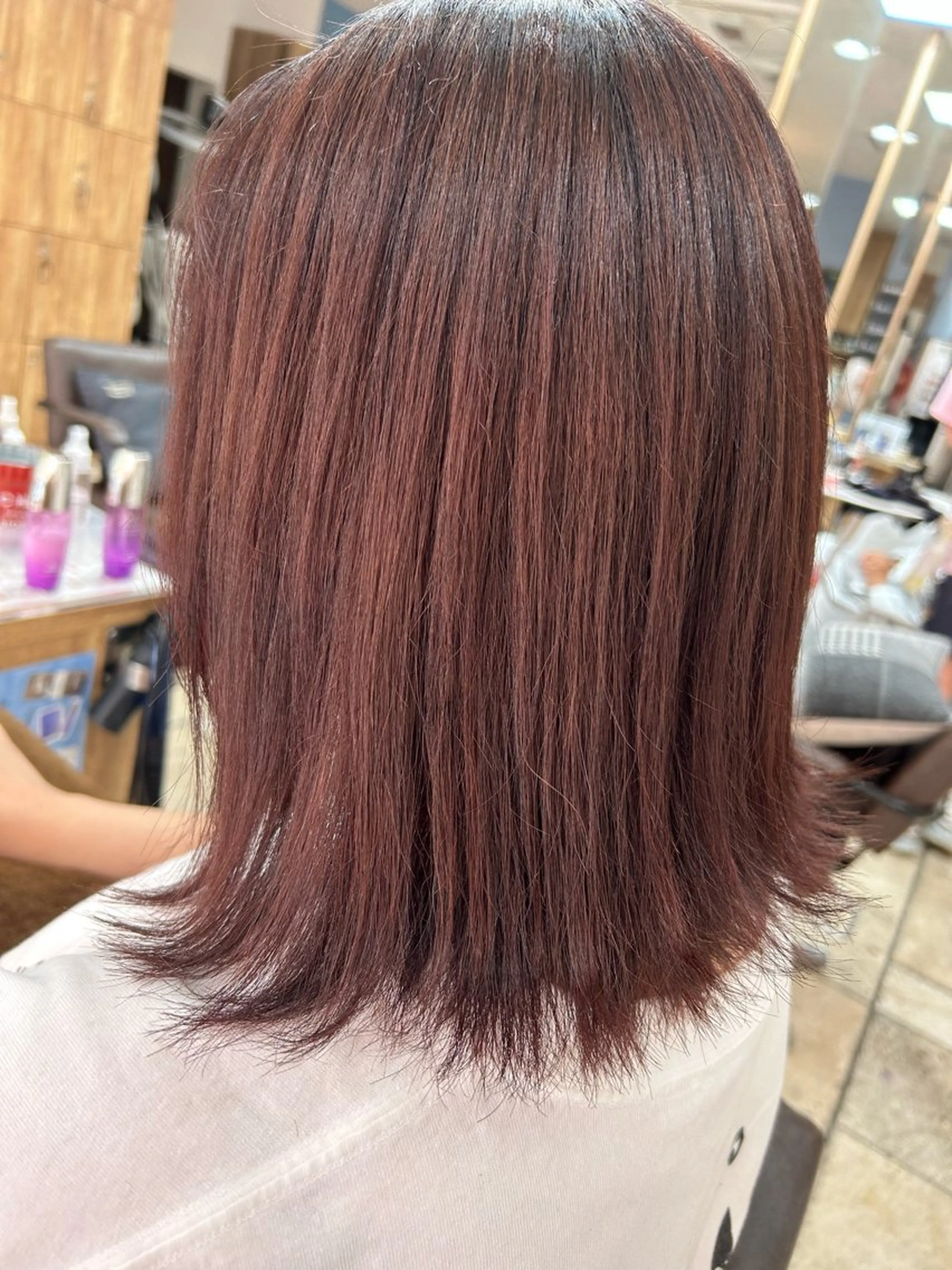 ミディアム カラー ブリーチ ブラウンカラー ブリーチなしカラー ピンクカラー ピンクブラウン 🌴石黒 柊哉🌴のヘアスタイル